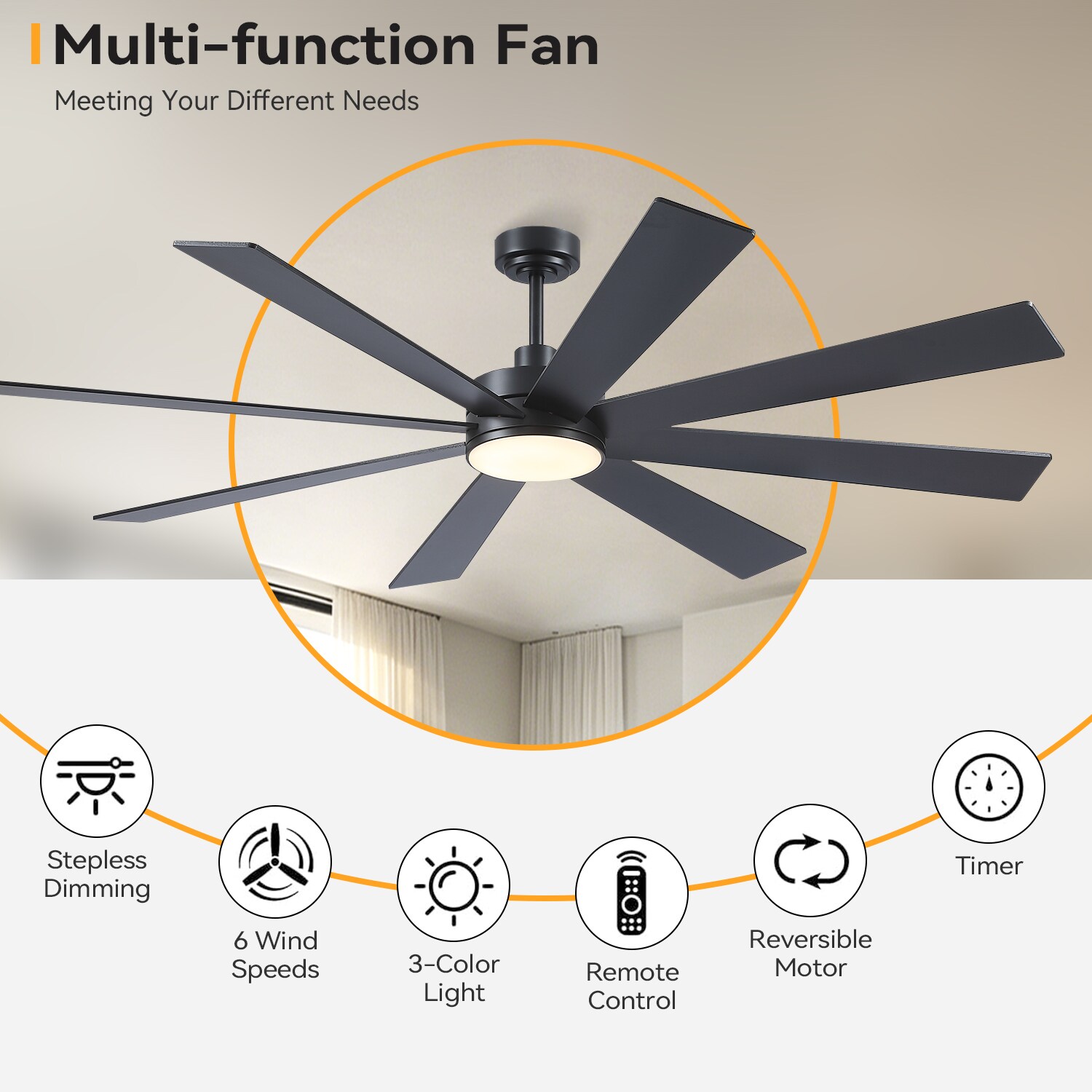 Kviflon LS6668-BK Ceiling-Fans - View #5