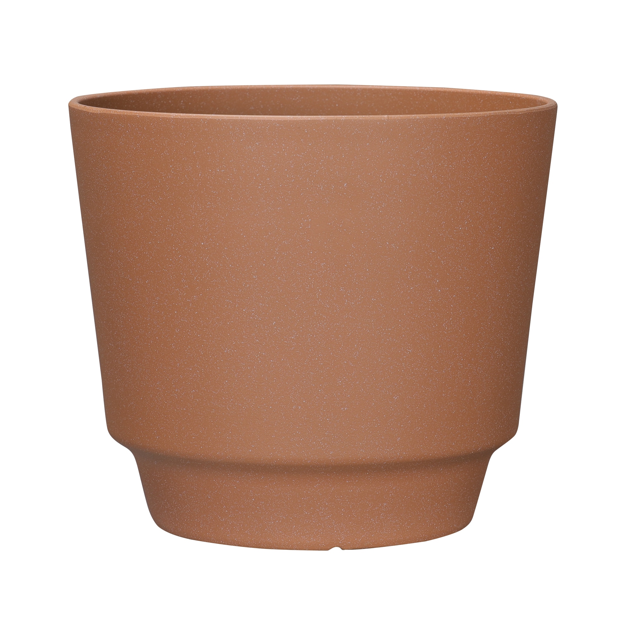 allen + roth PLGU212TTJ Round 11.46-in W Medium Orange Recycled plastic Contemporary/Modern Indoor/Outdoor Planter with Drainage Holes