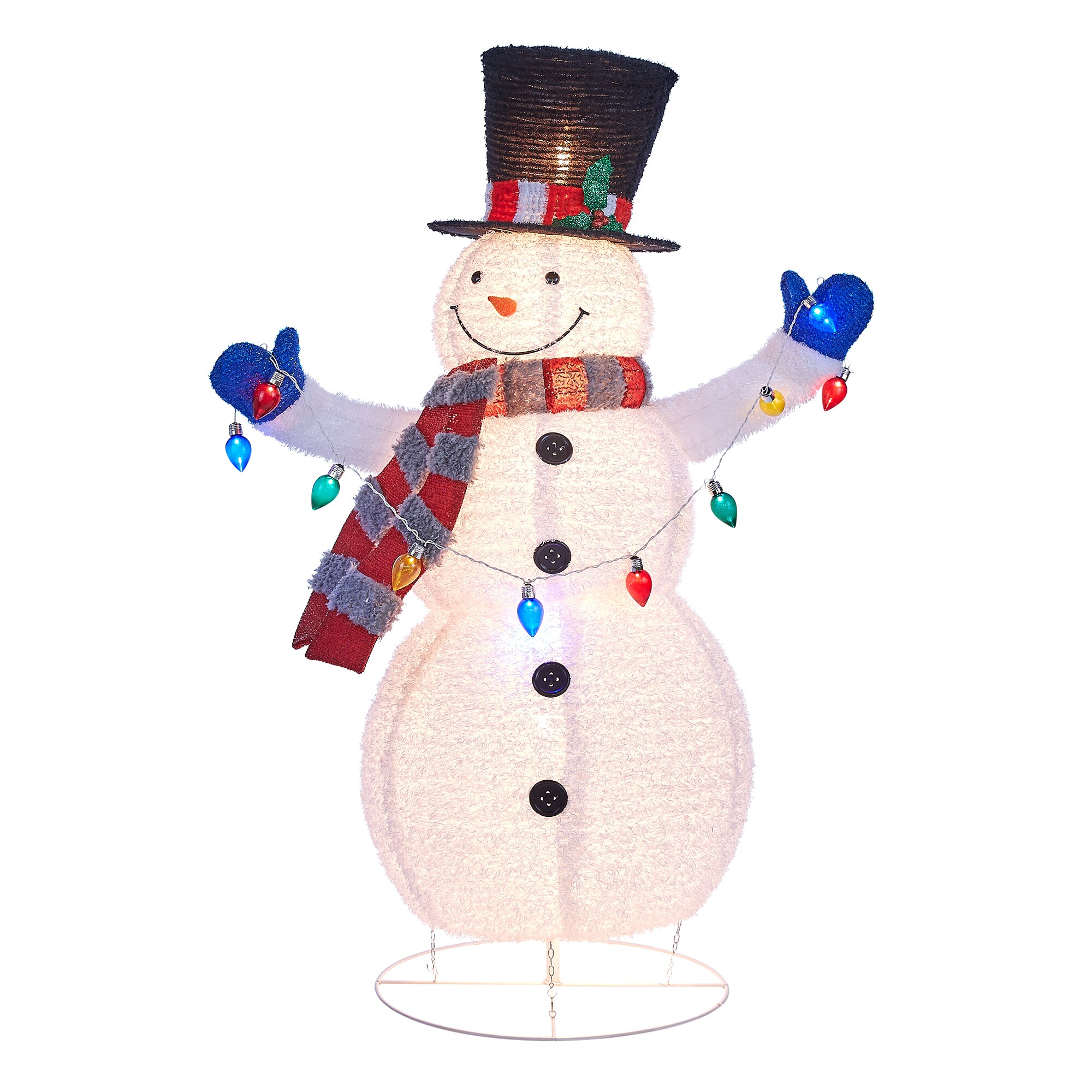 Holiday Living 72-in Snowman Yard Decoration with Clear Incandescent ...