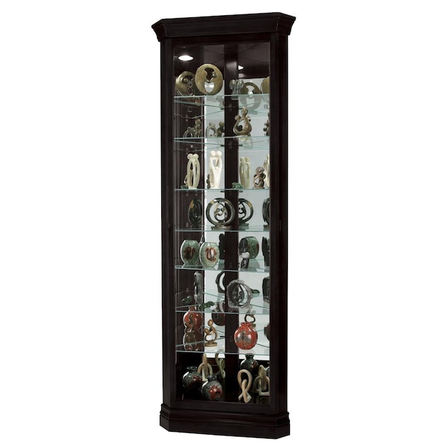 Black Satin Wood Curio Cabinet