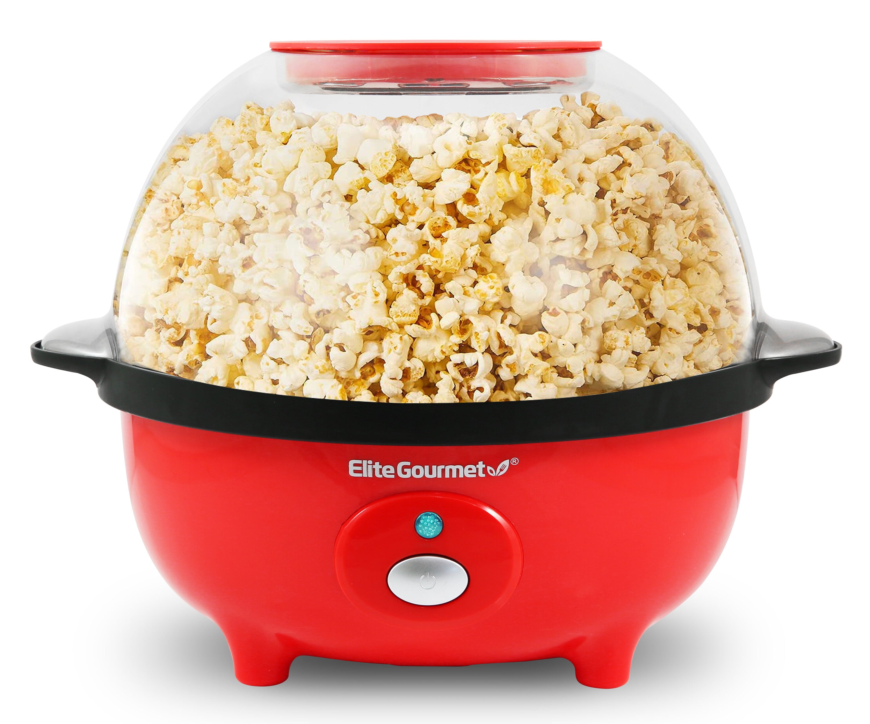 Elite Gourmet 3 Quart Popcorn Popper ,Red