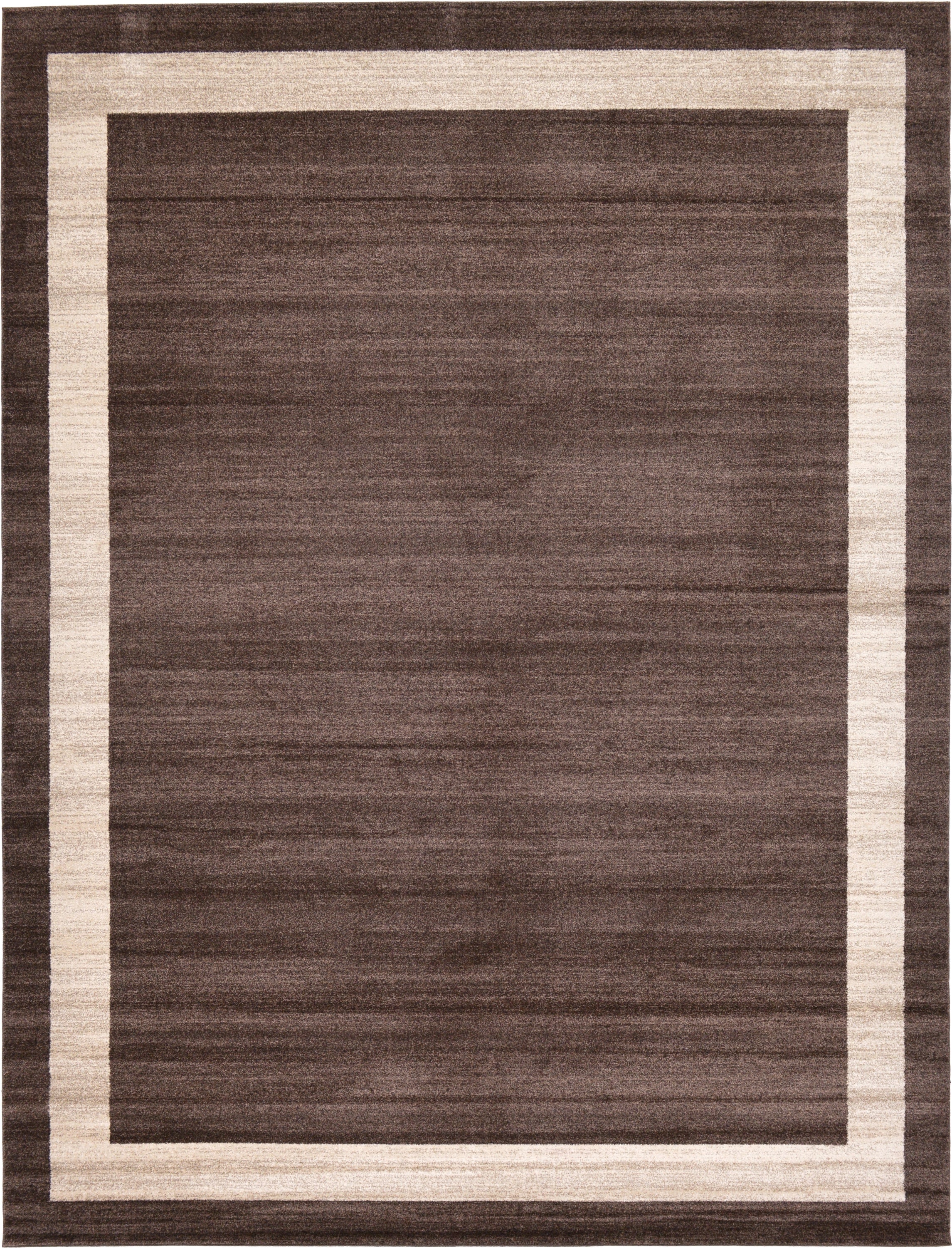 Unique Loom 3127308 Maria Del Mar 10 x 13 (ft) Loomed Polypropylene Brown/Ivory Rectangular Indoor Border Industrial Area rug