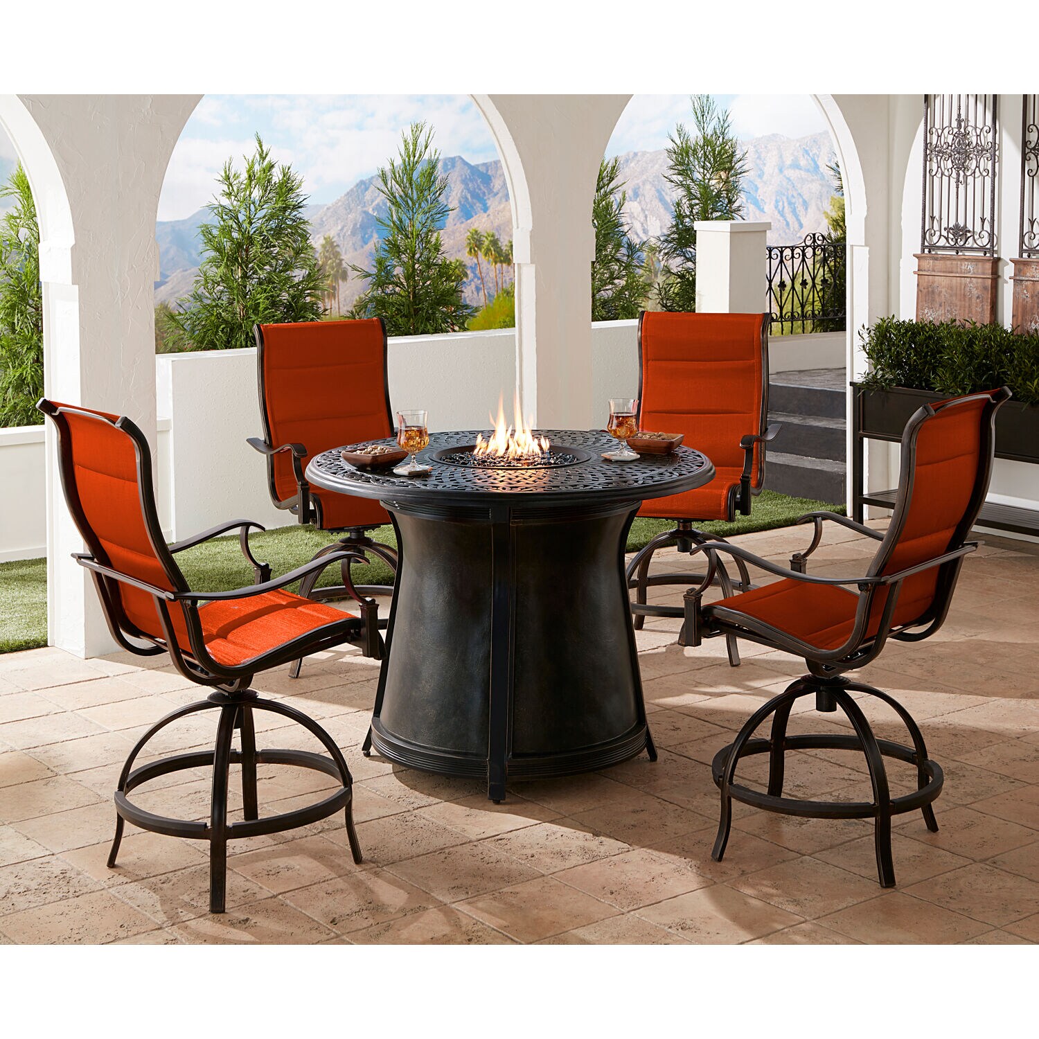 Hanover TRAD5PCPFPDRD-BR-R Patio-Dining-Sets - View #6