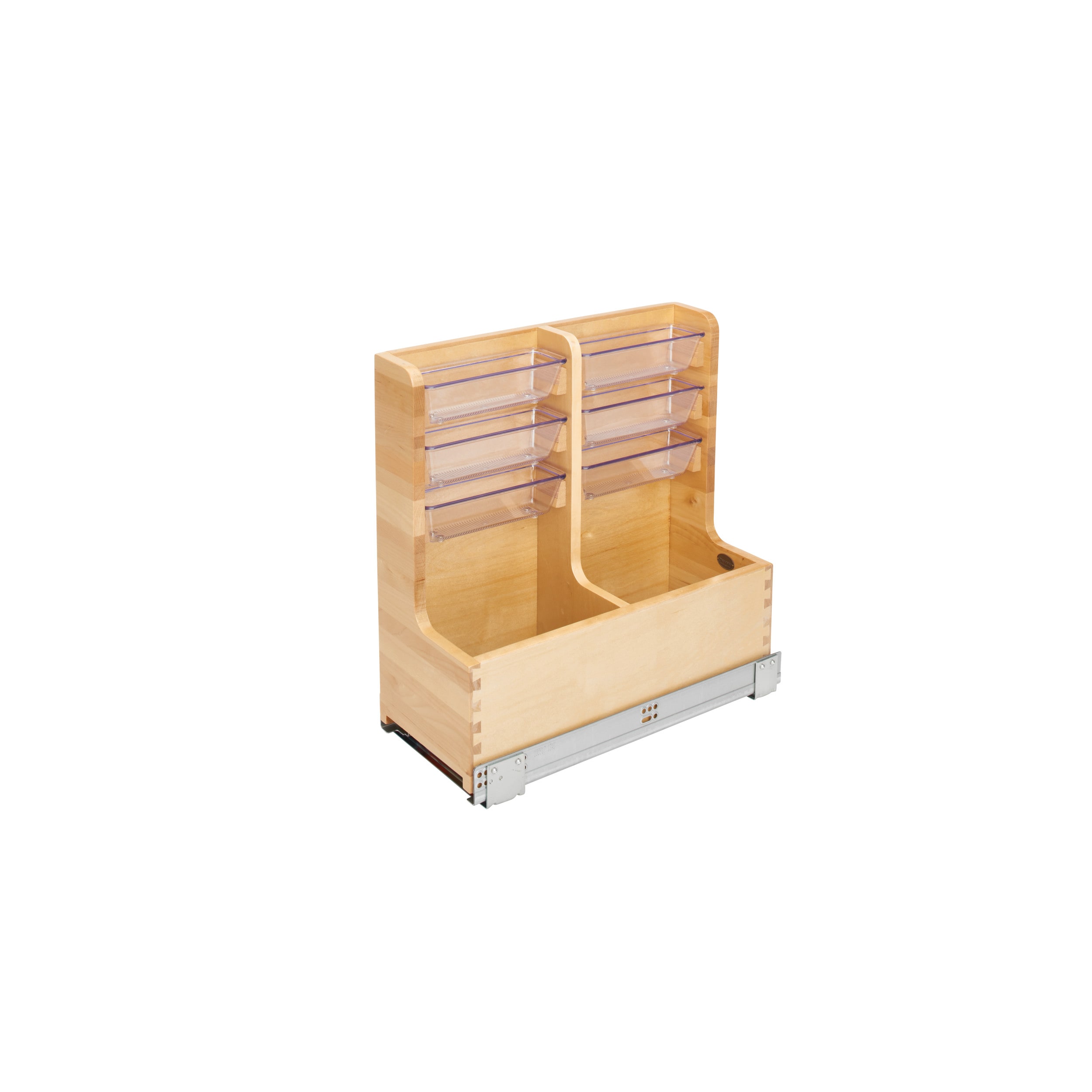 Rev-A-Shelf 14-in W x 4.13-in H-Tier Cabinet-mount Wood Soft Close