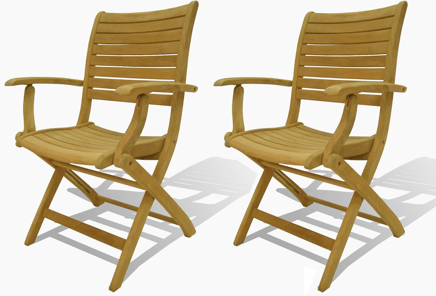 Envelor EN-IH-DUB2PC Amazonia Set of 2 Brown Wood Frame Stationary Conversation Chair with Slat Seat