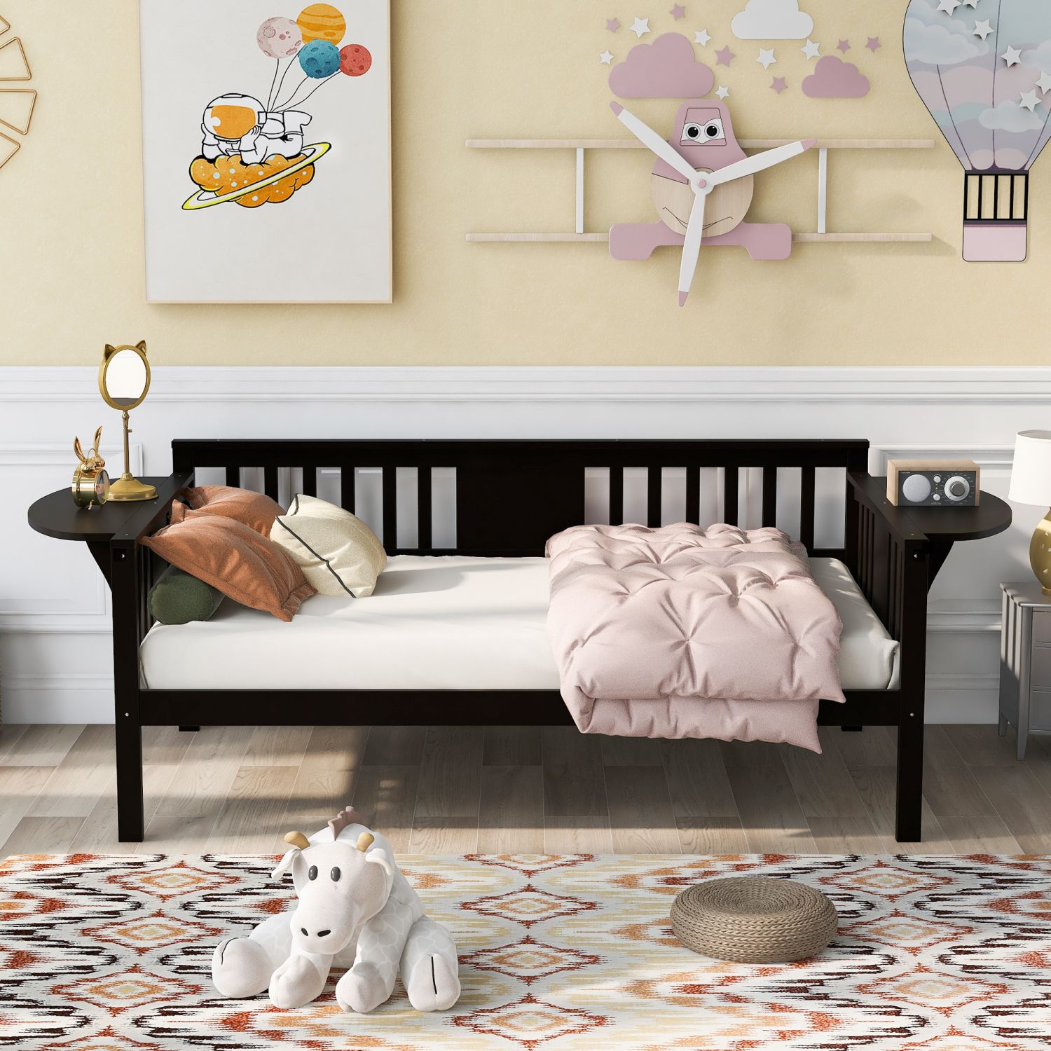 JASMODER LP000507AAP Espresso Twin Composite Platform Bed