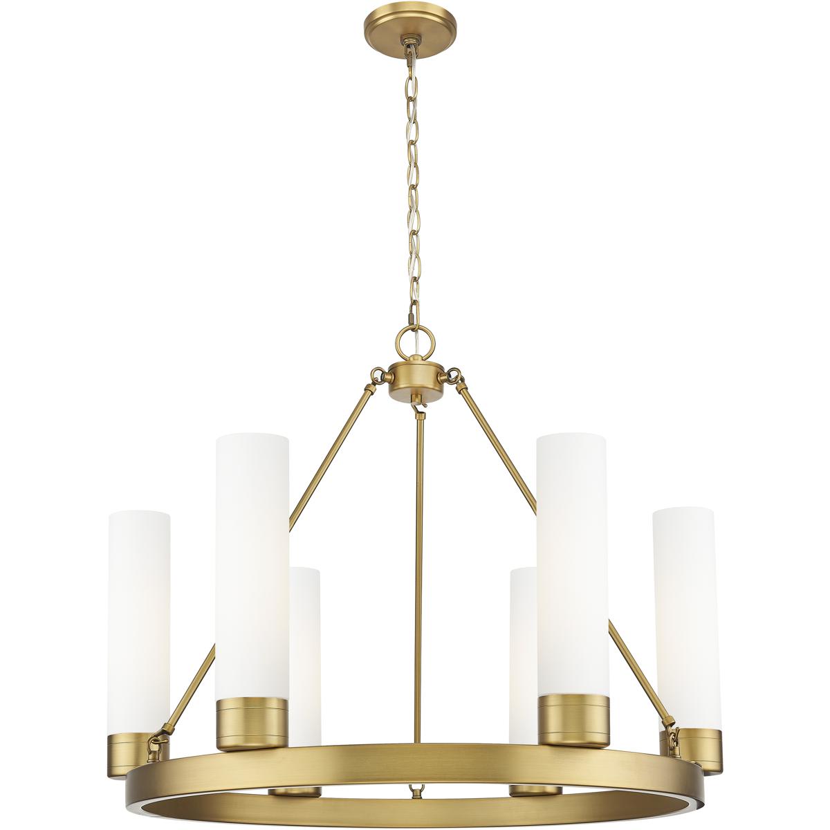 Innovations Lighting - 617-6CR-BB-G617-11WH Boreas Chandelier Brushed Brass