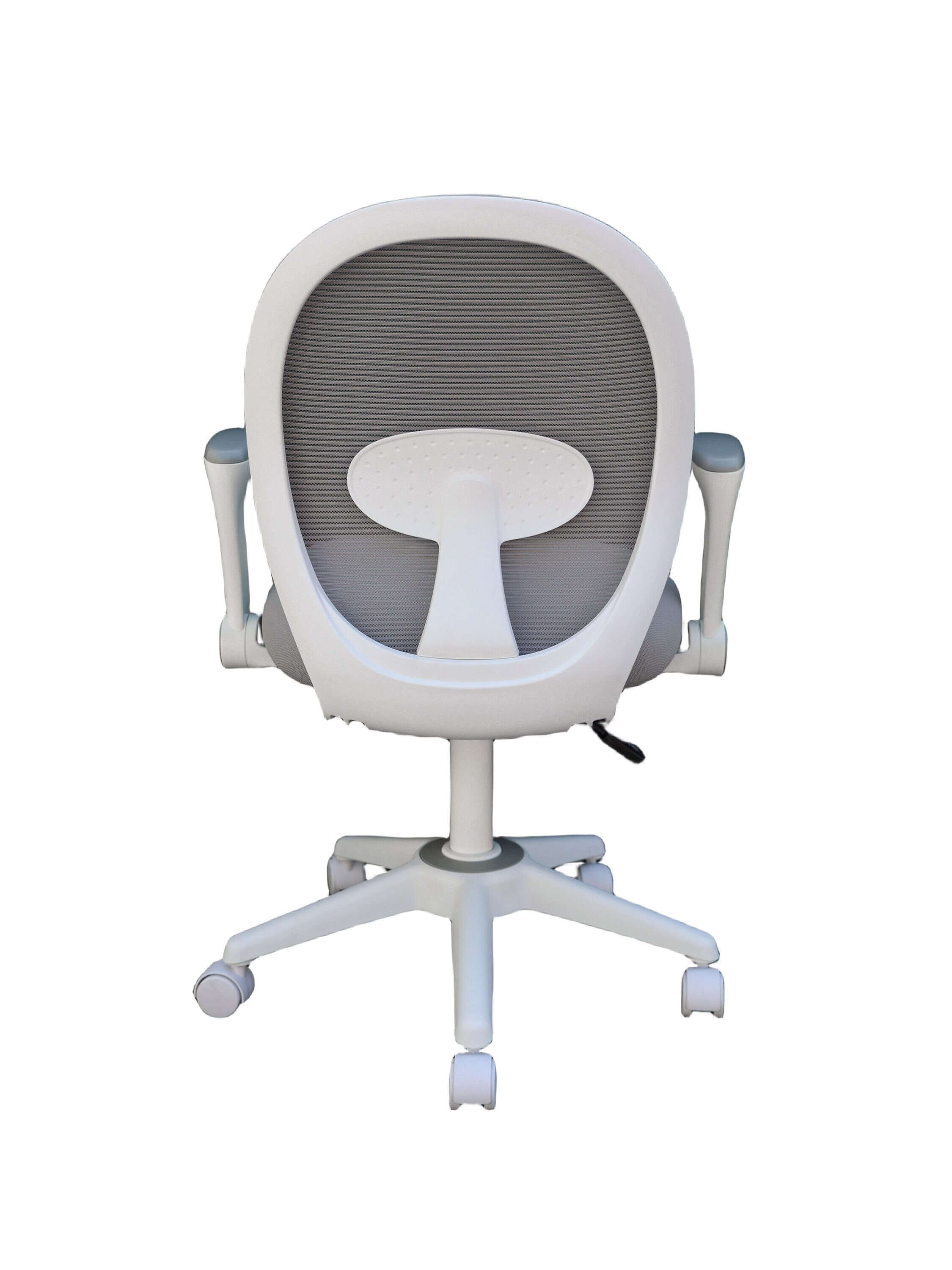 Grey Mesh and Fabric Task Chair with Adjustable Arms