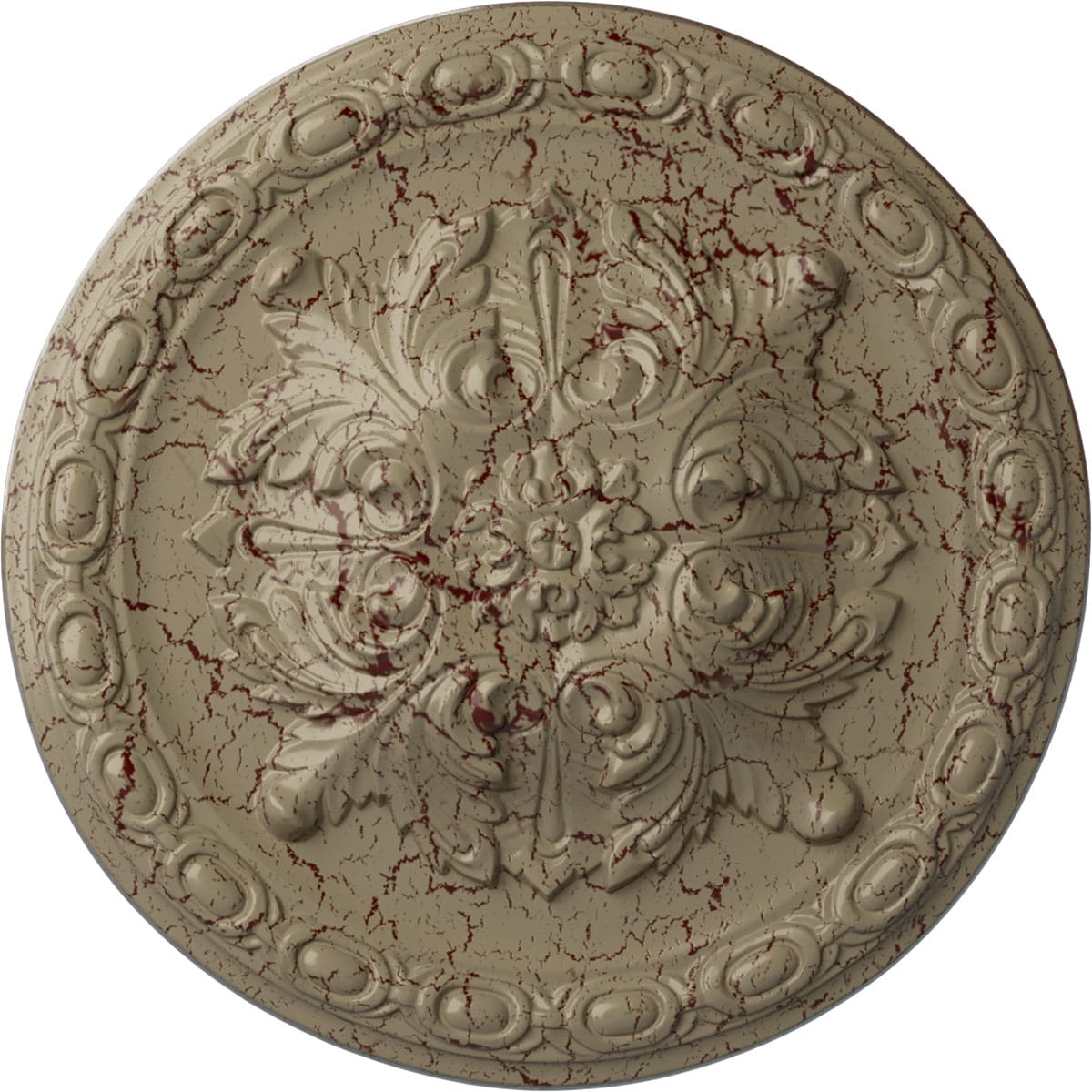 Ekena Millwork CM12STGDC Stockport 11.75-in W x 11.75-in L Painted Gobi Desert Crackle Polyurethane Whole Ceiling Medallion