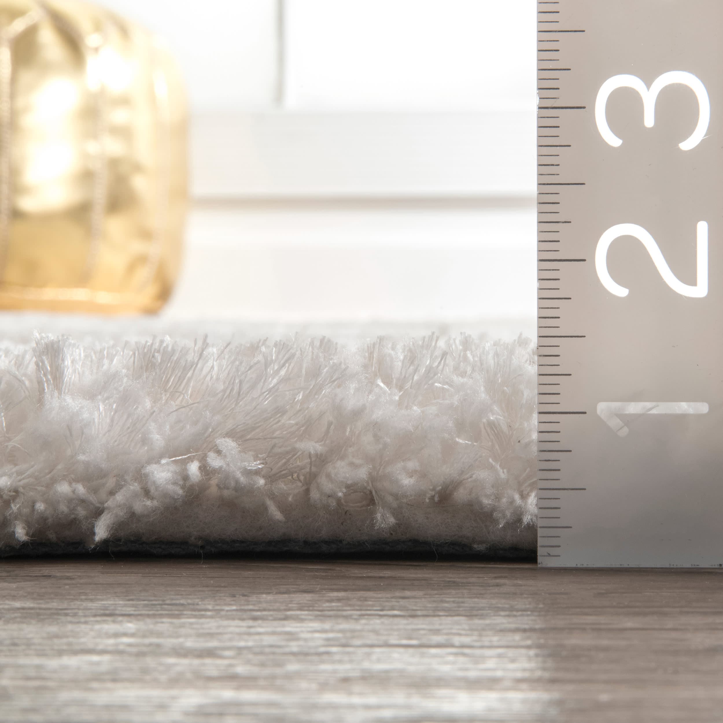 Isabel Swirl Off-White Tufted Shag Area Rug, 7'6" x 9'6"