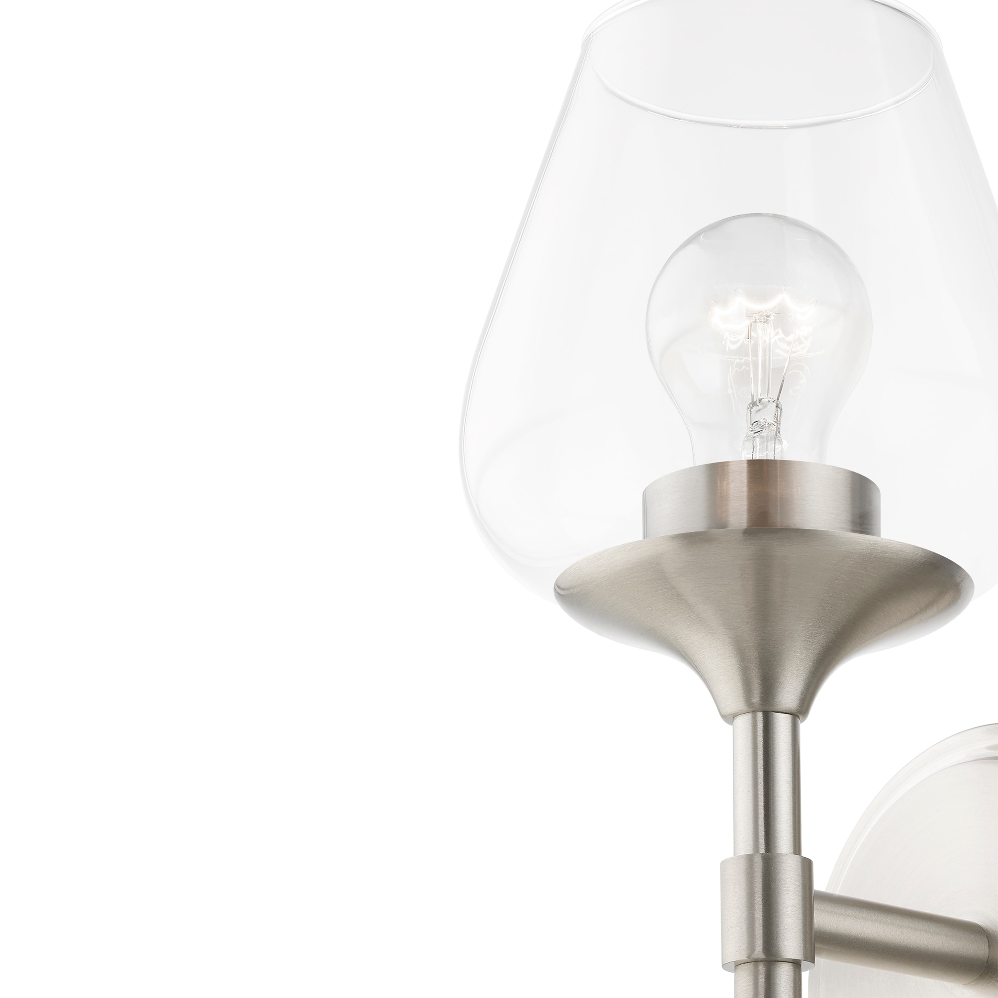Brushed Nickel Vanity Sconce with Clear Glass Shade