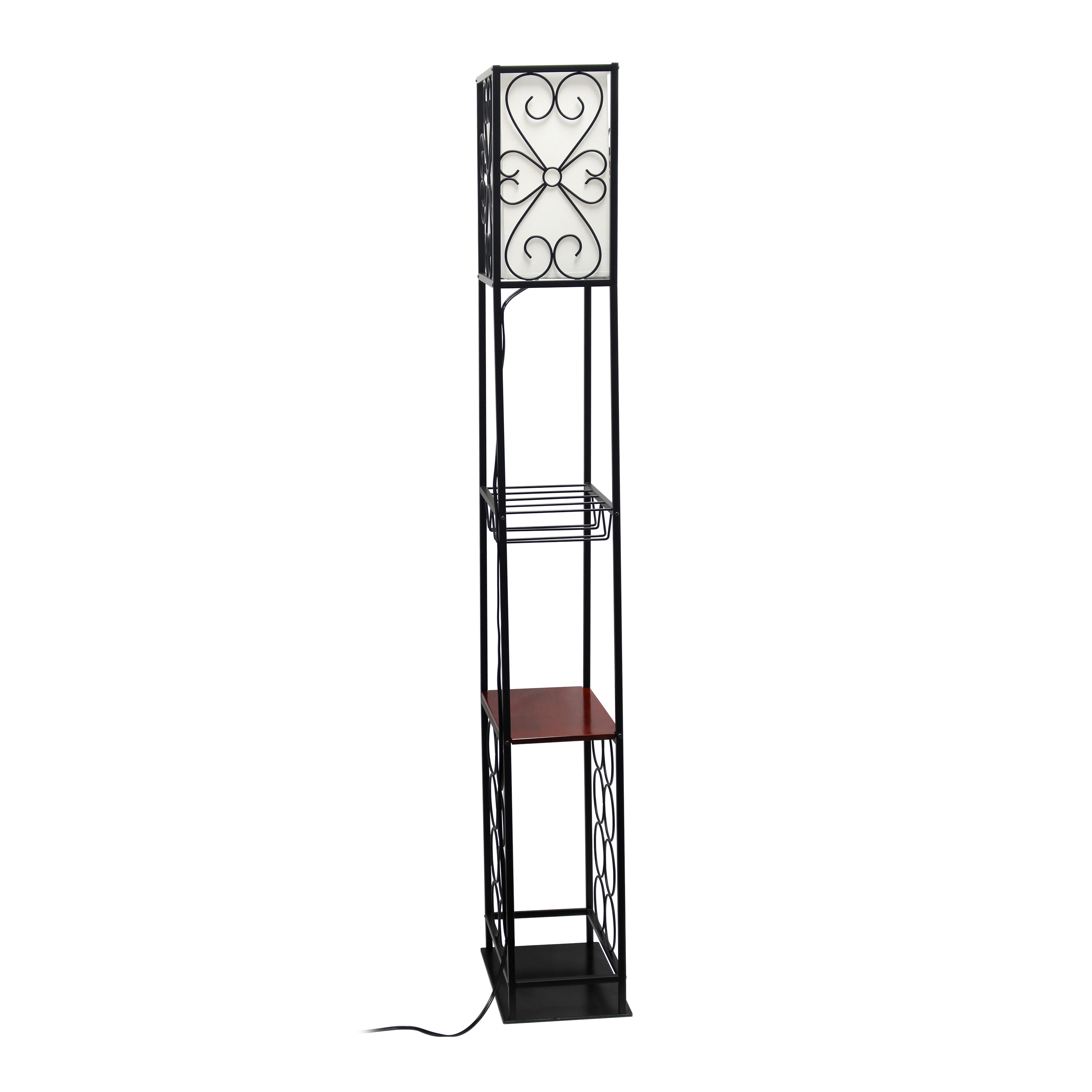 Lalia Home LHF-5056-BK 63-in Black Standard Floor Lamp with Fabric Shade