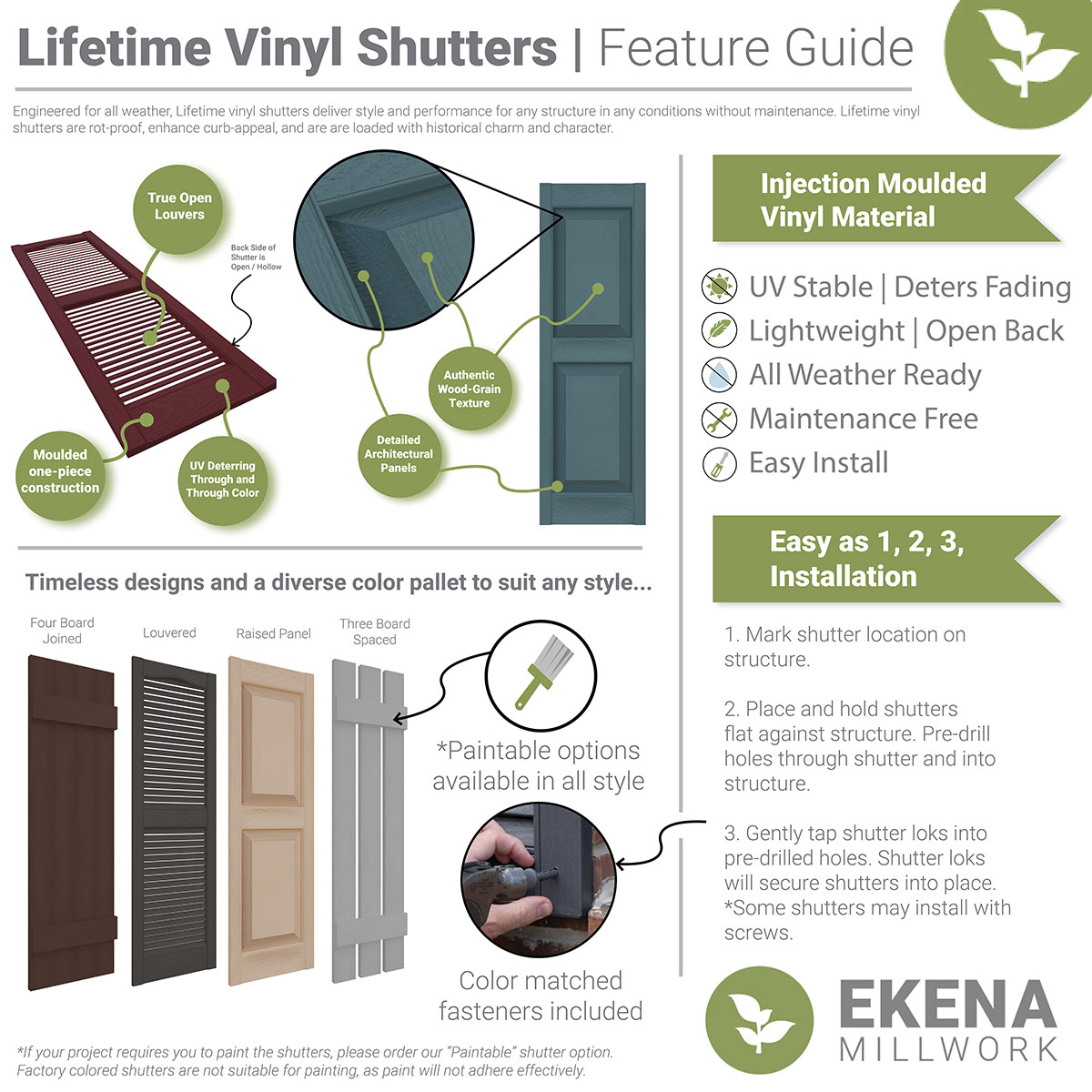 Ekena Millwork LJ4S14X06700FB Exterior-Shutters - View #16