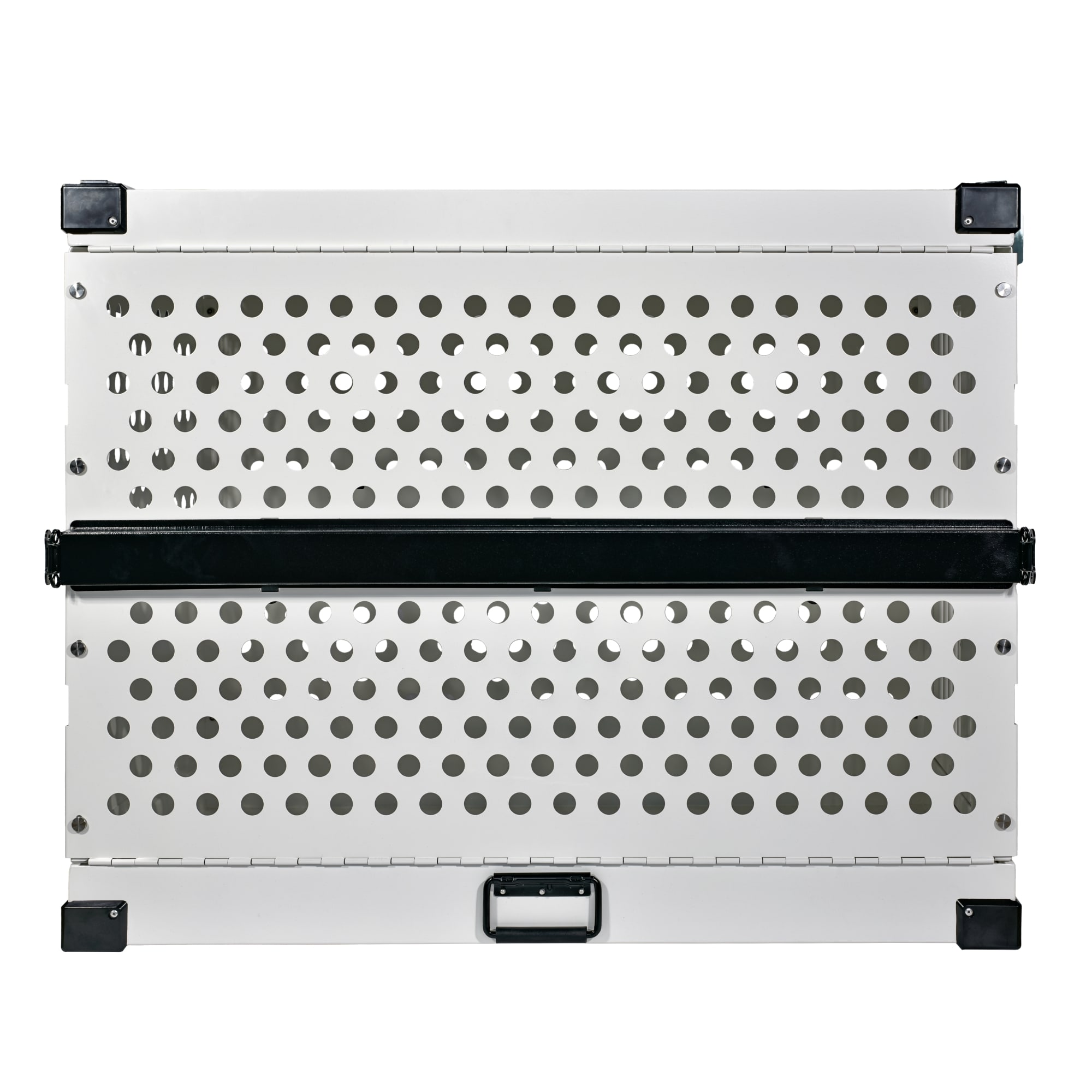 Large White Powder-Coated Aluminum Collapsible Dog Crate