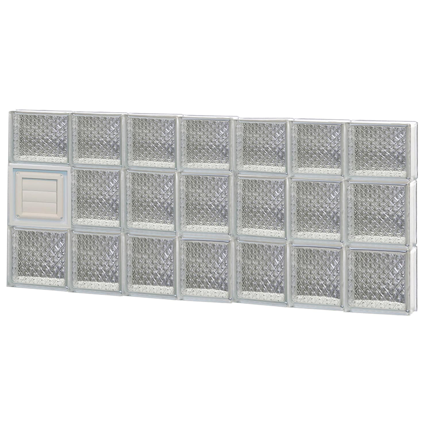 REDI2SET D4622DP Diamond Glass 44-1/4-in x 21-1/4-in Frameless Replacement Dryer vent Glass Block Window