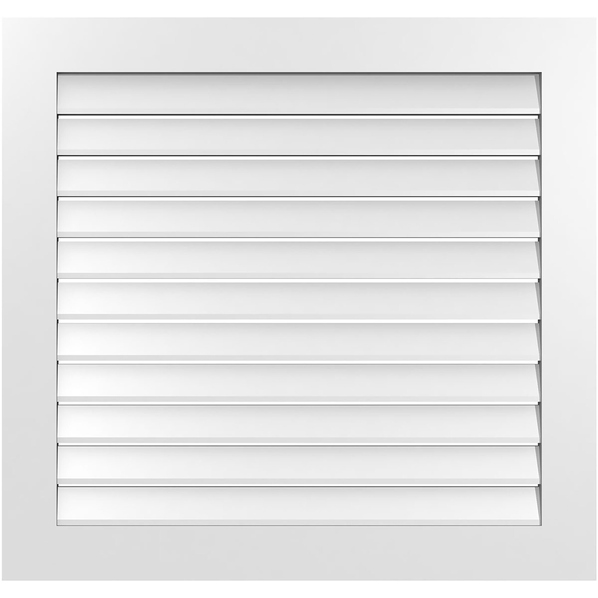 Ekena Millwork GVPVE38X3601SF 38-Inches x 36-Inches Off-white Rectangle PVC Gable Louver Vent