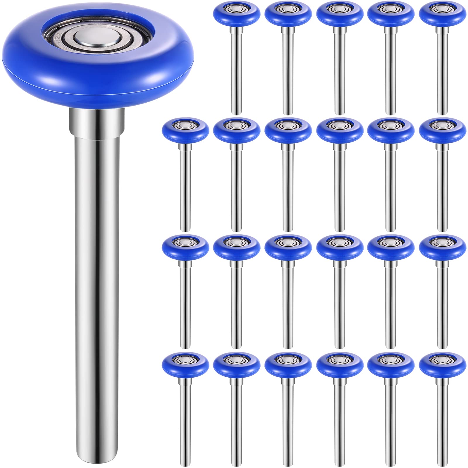 Aoibox  24 Pack Nylon Garage Door Rollers 1 8 in Dia for 2 in Track 4 7 in Stem 6200ZZ Sealed Bearings