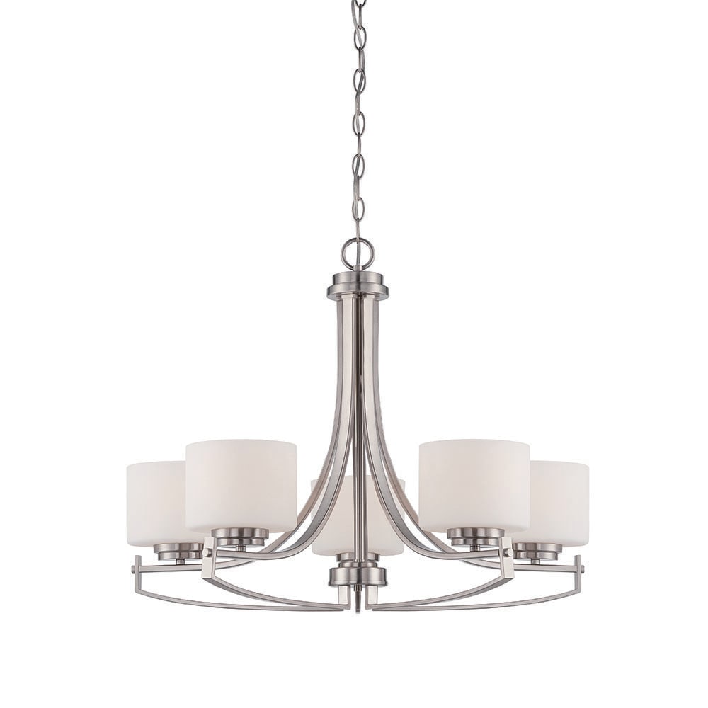 Designers Fountain 86285-SP Axel 5-Light Gray Transitional Dry rated Chandelier