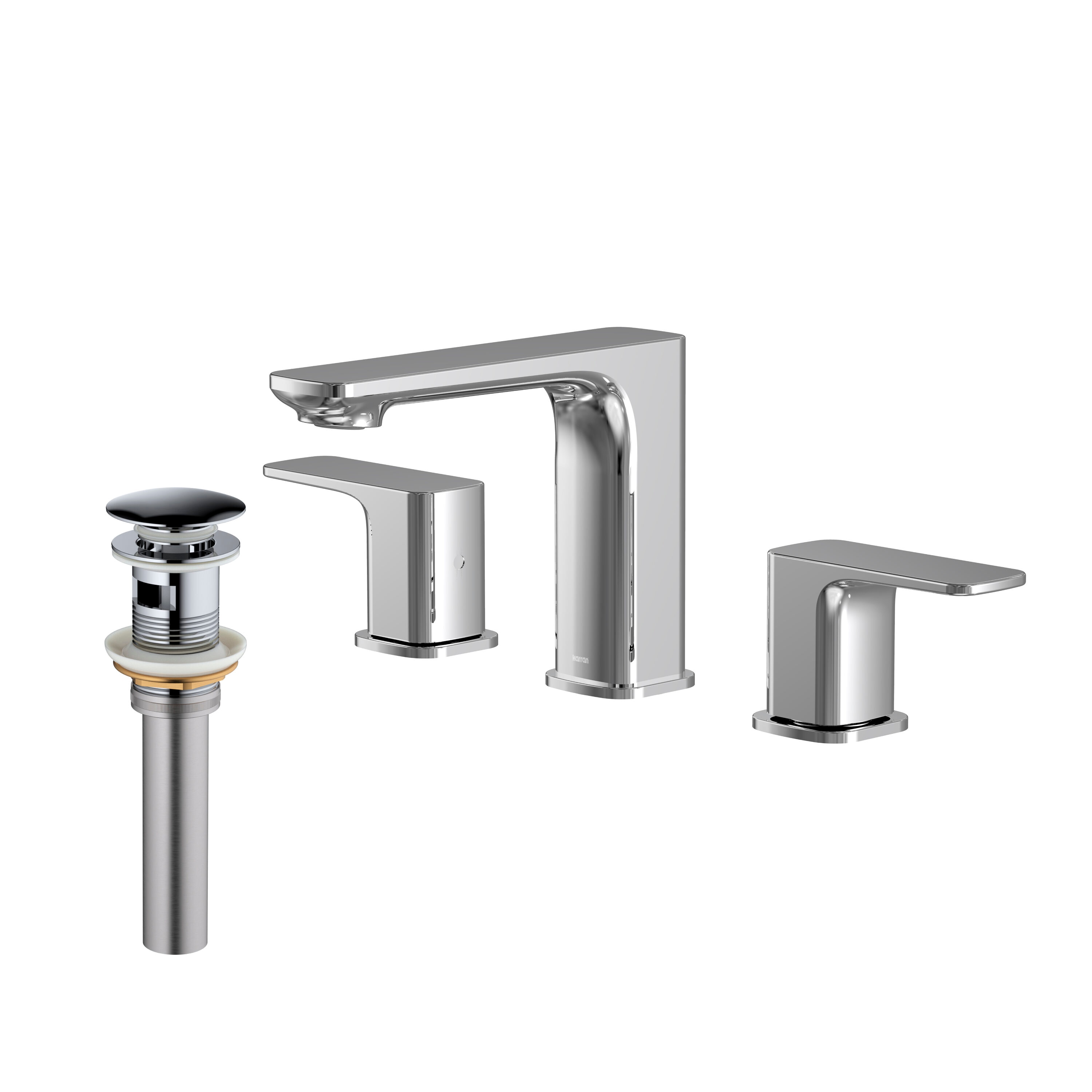 Venda Chrome Widespread 2-Handle Bathroom Faucet with Drain Assembly