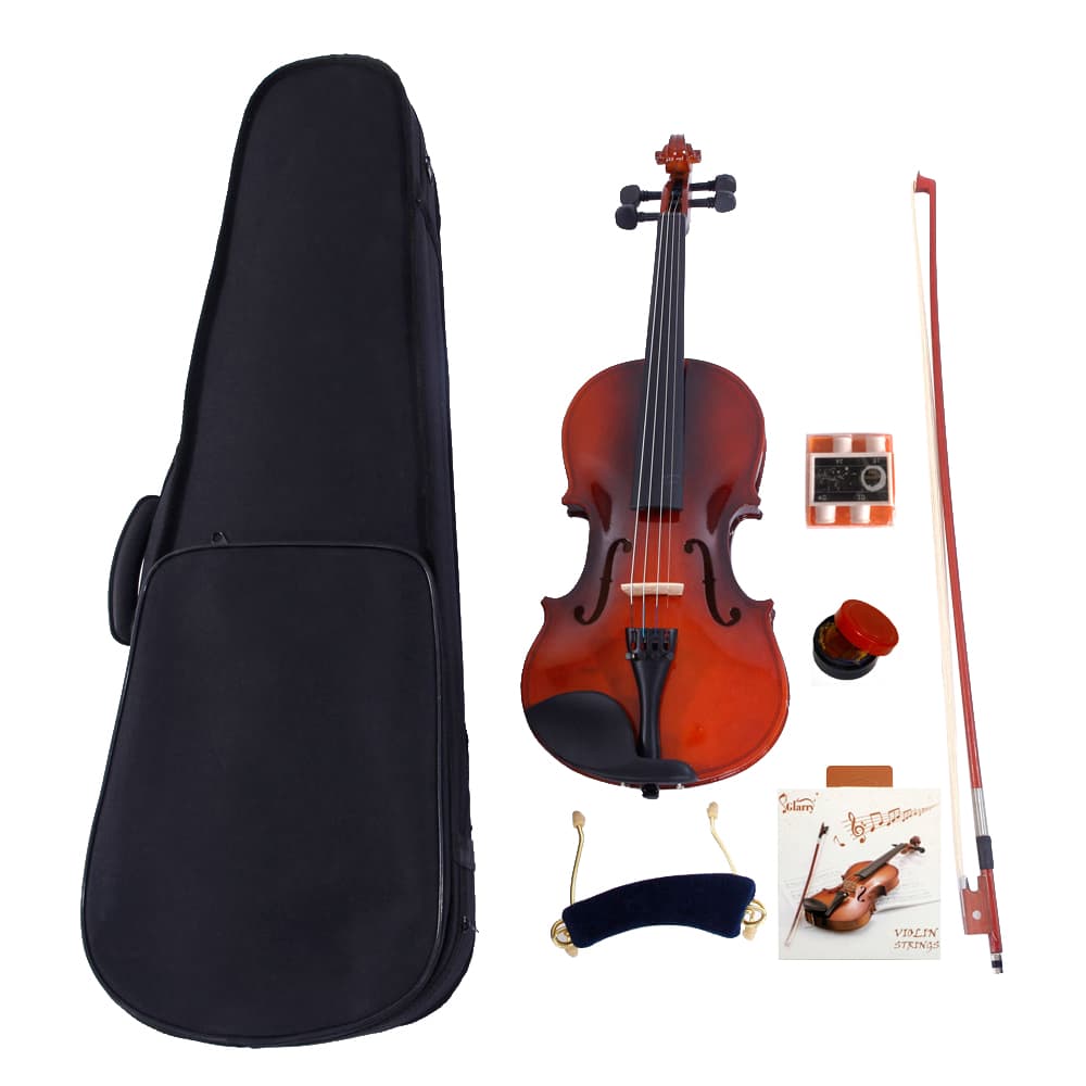 Qeetex GGL-PEL-0O56KAYY 1/8 Solid Wood Natural Acoustic Violin With Storage Case Bow Rosin Strings Shoulder Rest Kit Gifts For Kids Nature Color