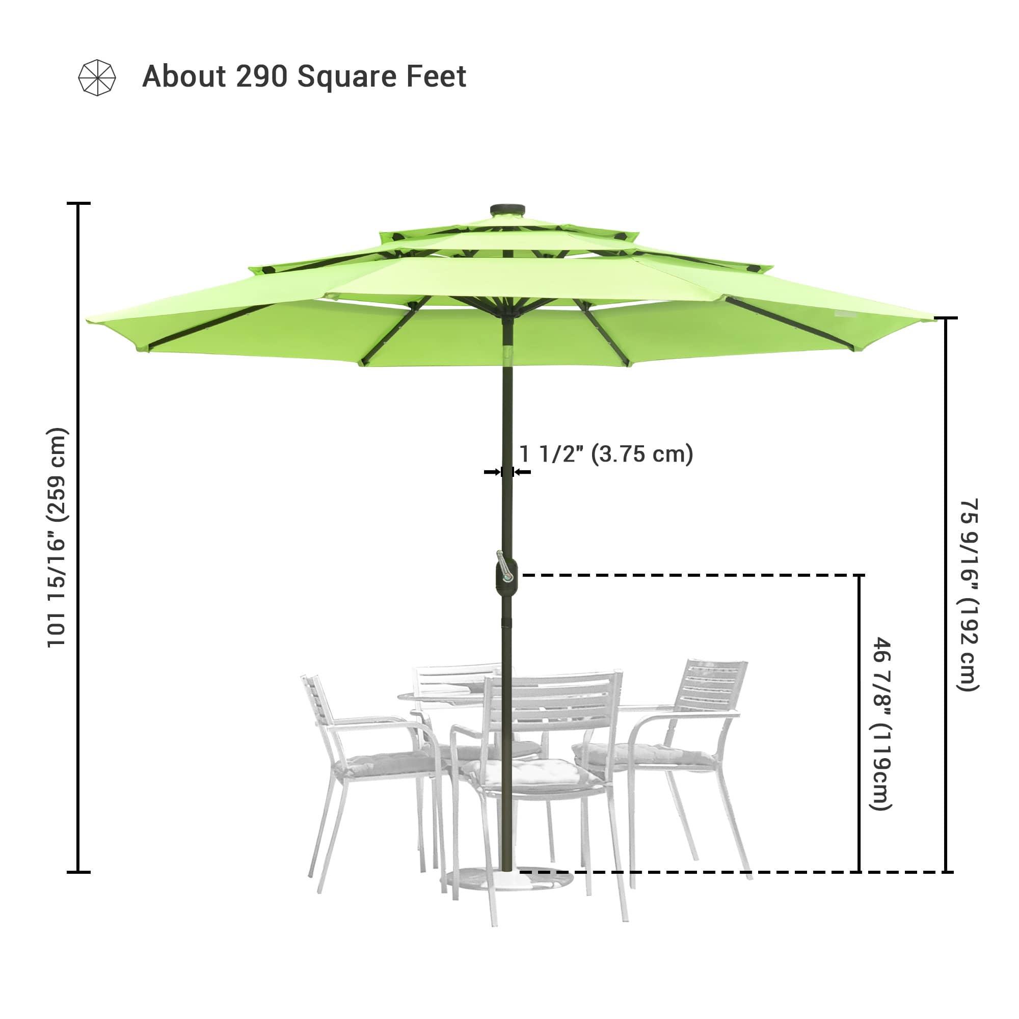 Yescom 07UMB042-3T10L-F4-LO Umbrellas-2 - View #6