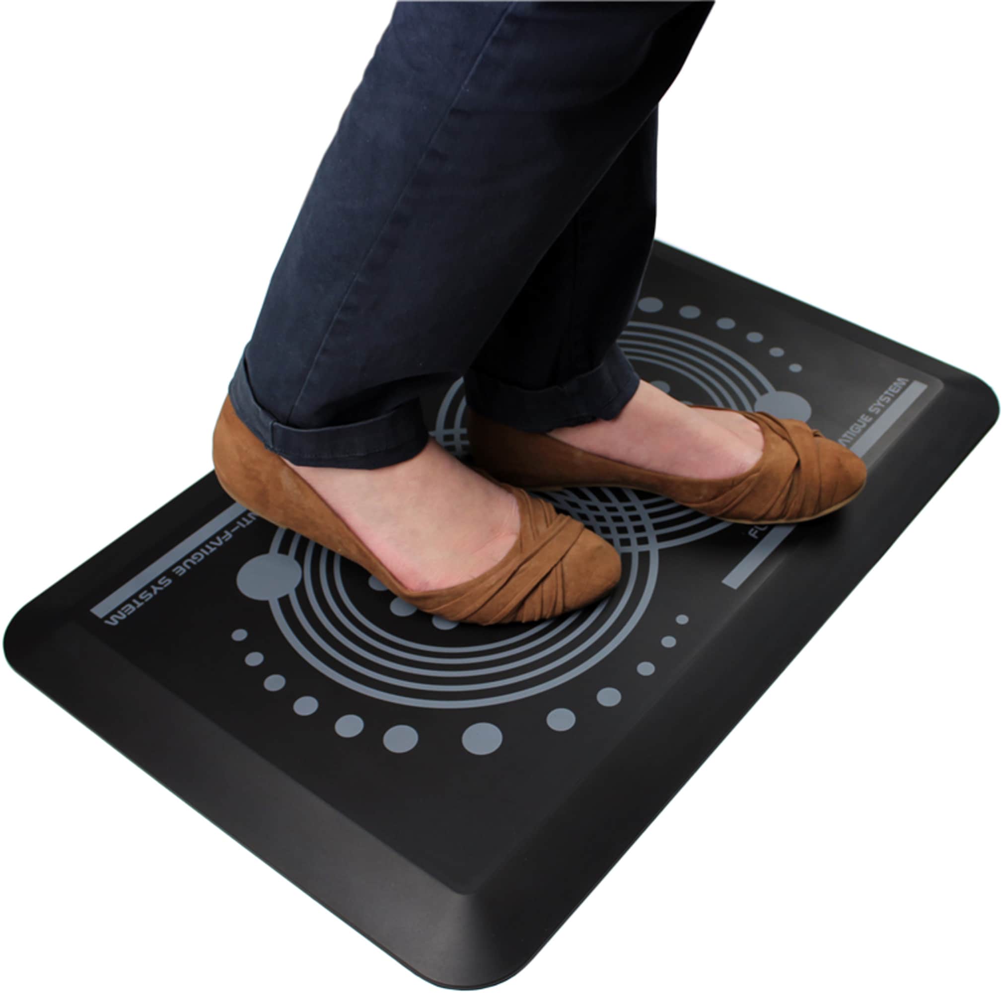Floortex FCA21624BK 2-ft x 1-ft Black Polyurethane Rectangular Indoor Anti-fatigue mat