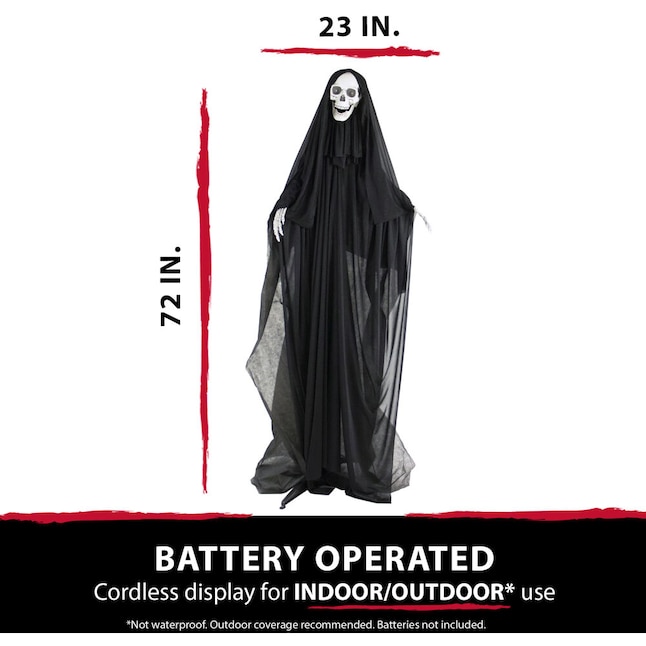 Haunted Hill Farm 72-in Moaning Lighted Animatronic Reaper Free ...