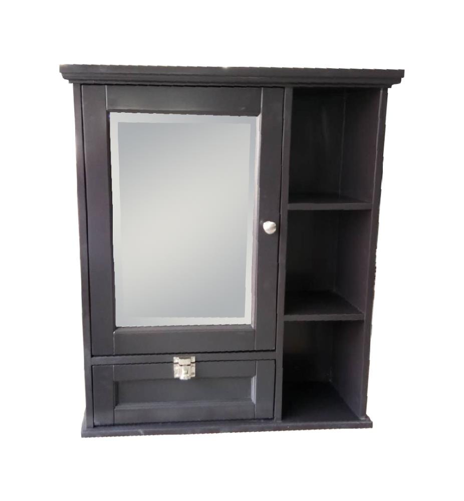 Home2O HF01-MAT-ES Anwyn 26-in x 28-in Surface Mount Espresso Mirrored Medicine Cabinet