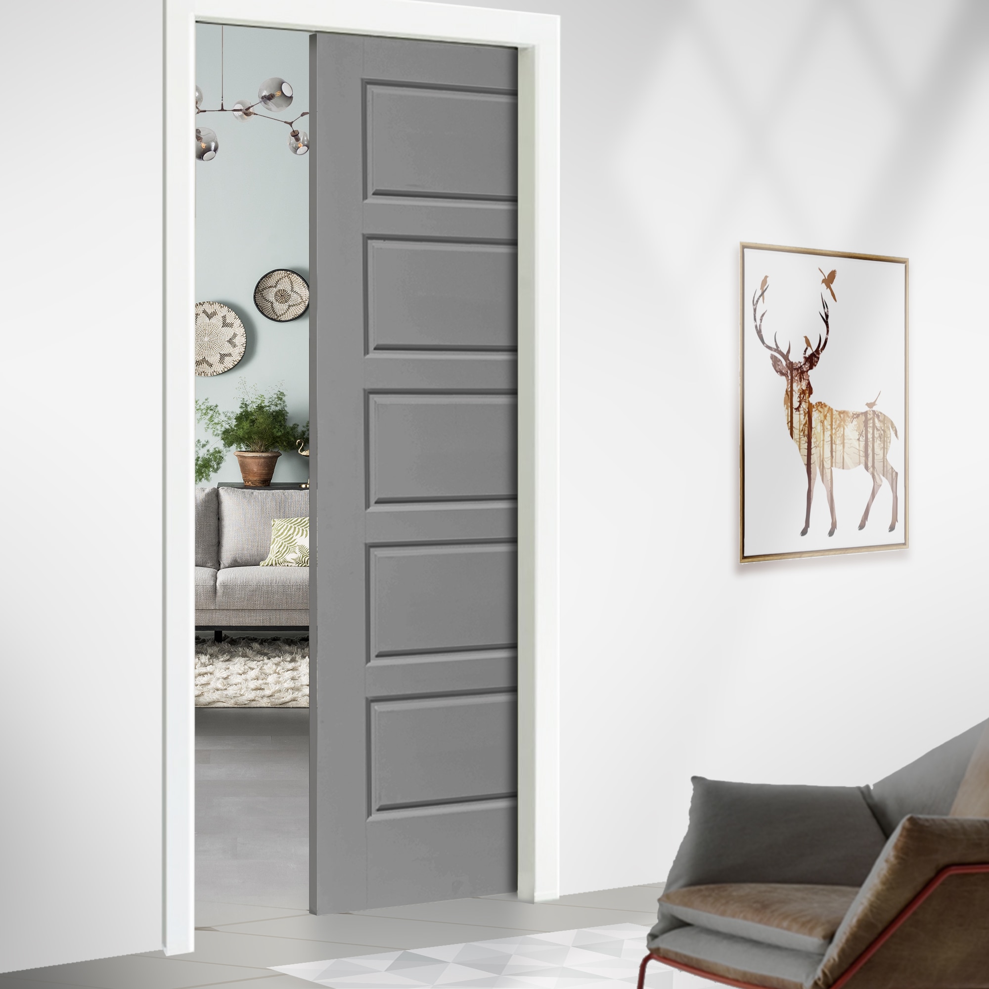 CALHOME PK-5PANEL-RS-30SG Barn-Doors - View #2
