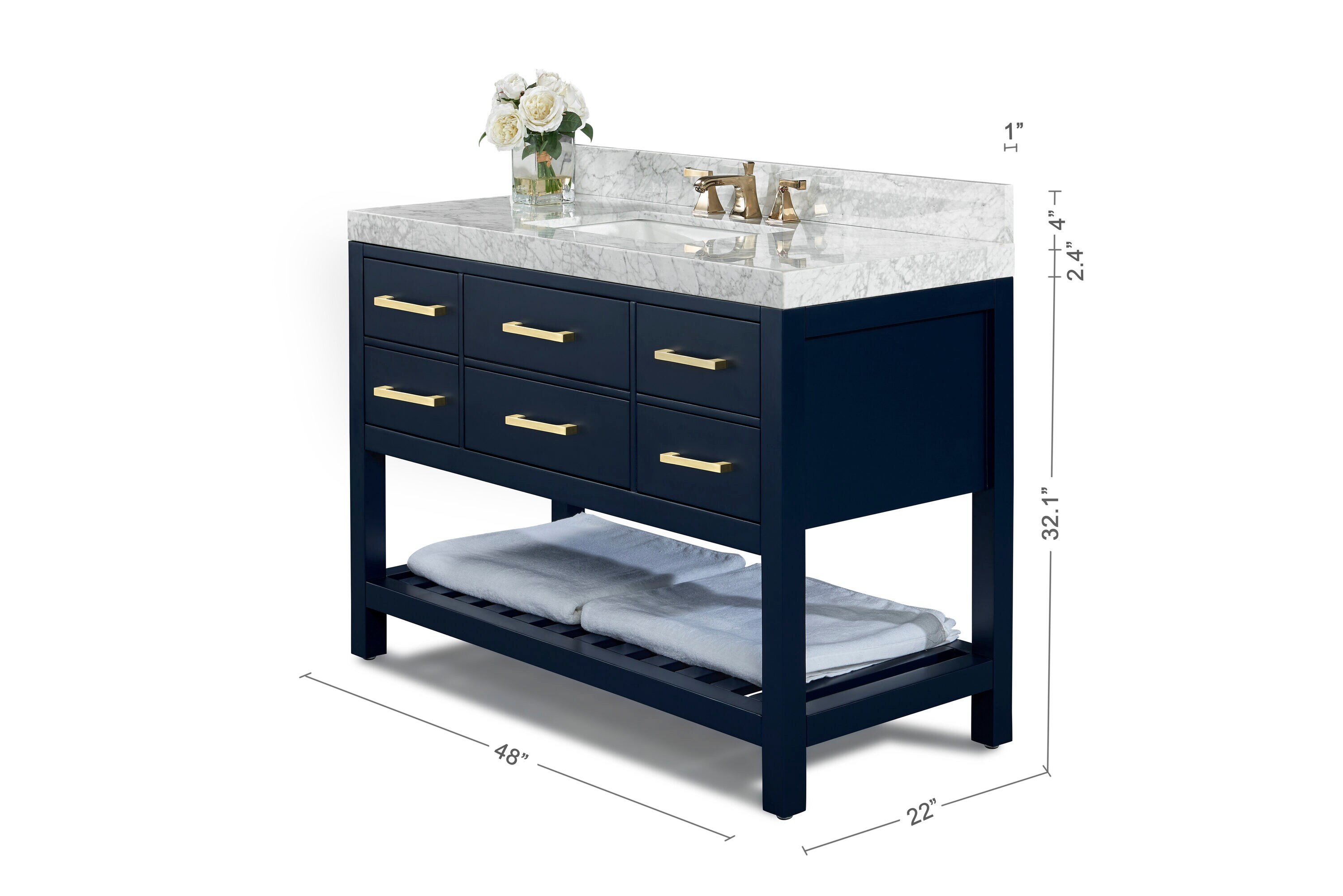 Ancerre Designs Elizabeth 48-in Heritage Blue Undermount Single Sink ...