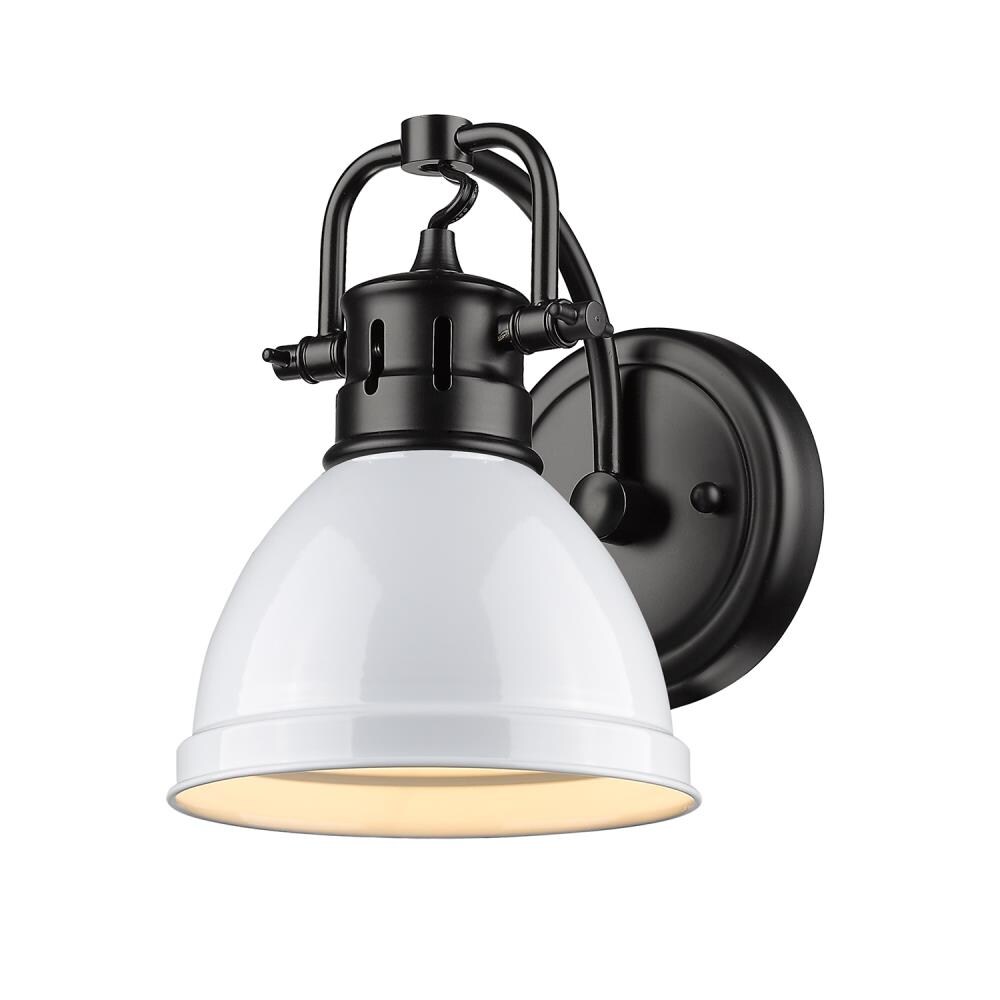 Golden Lighting 3602-BA1 BLK-WH Duncan 6.5-in 1 -Light Matte Black Transitional Vanity light