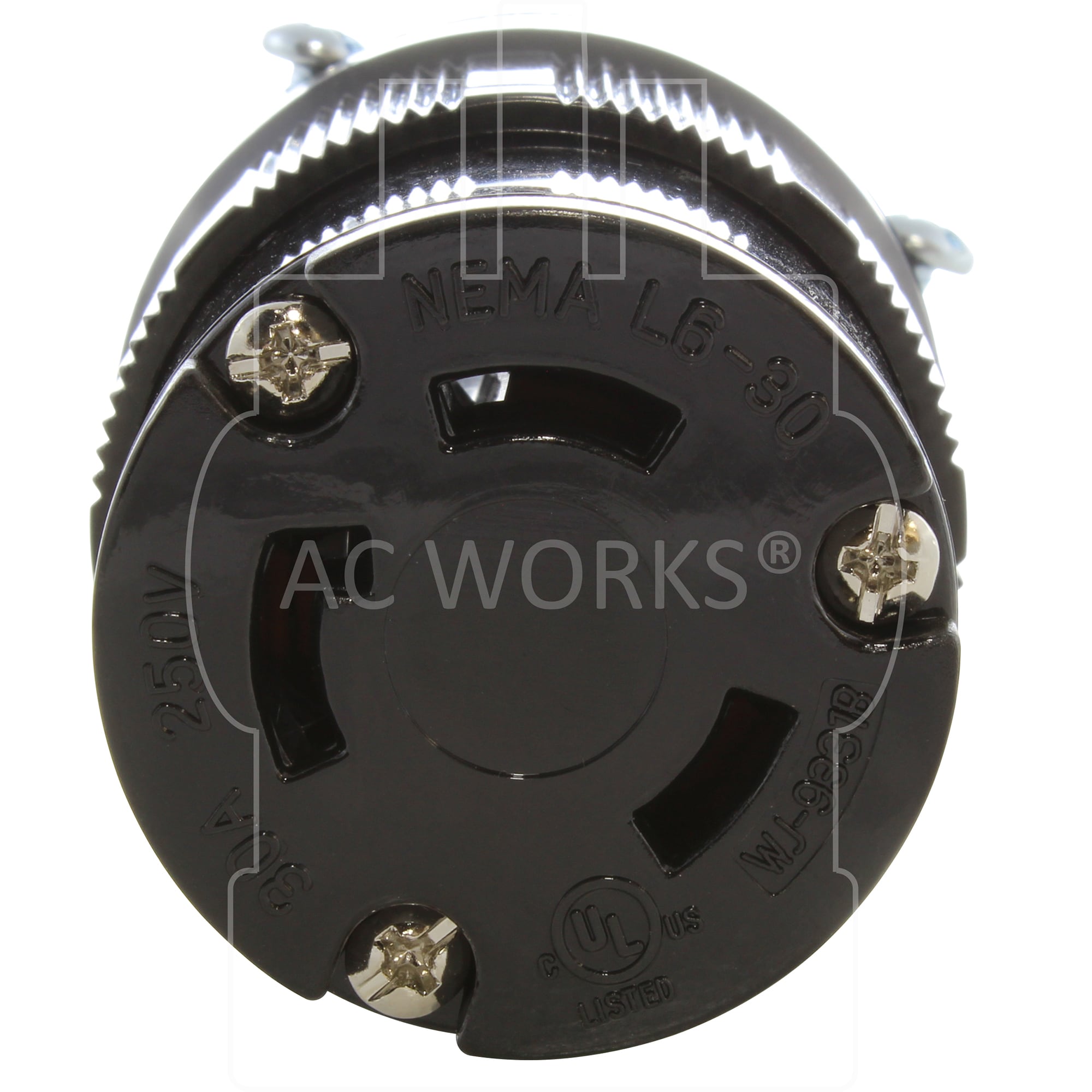 AC WORKS 30-Amp 250-Volt NEMA L6-30r 3-wire Grounding Heavy-duty Locking  Connector, Black in the Plugs & Connectors department at