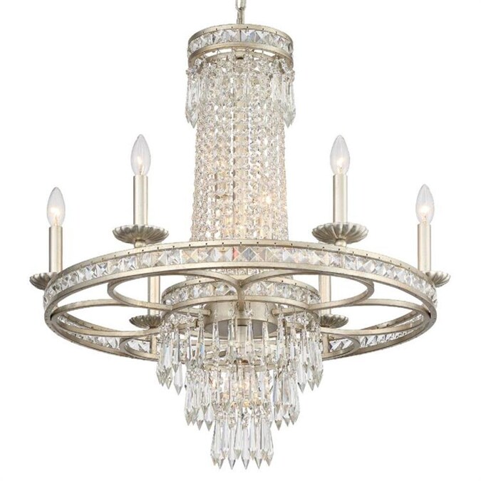 Crystorama Mercer 10 Light Olde Silver Transitional Crystal Chandelier In The Chandeliers Department At Com Crystorama Mercer 10 Light Olde Silver, Transitional Crystal Chandeliers