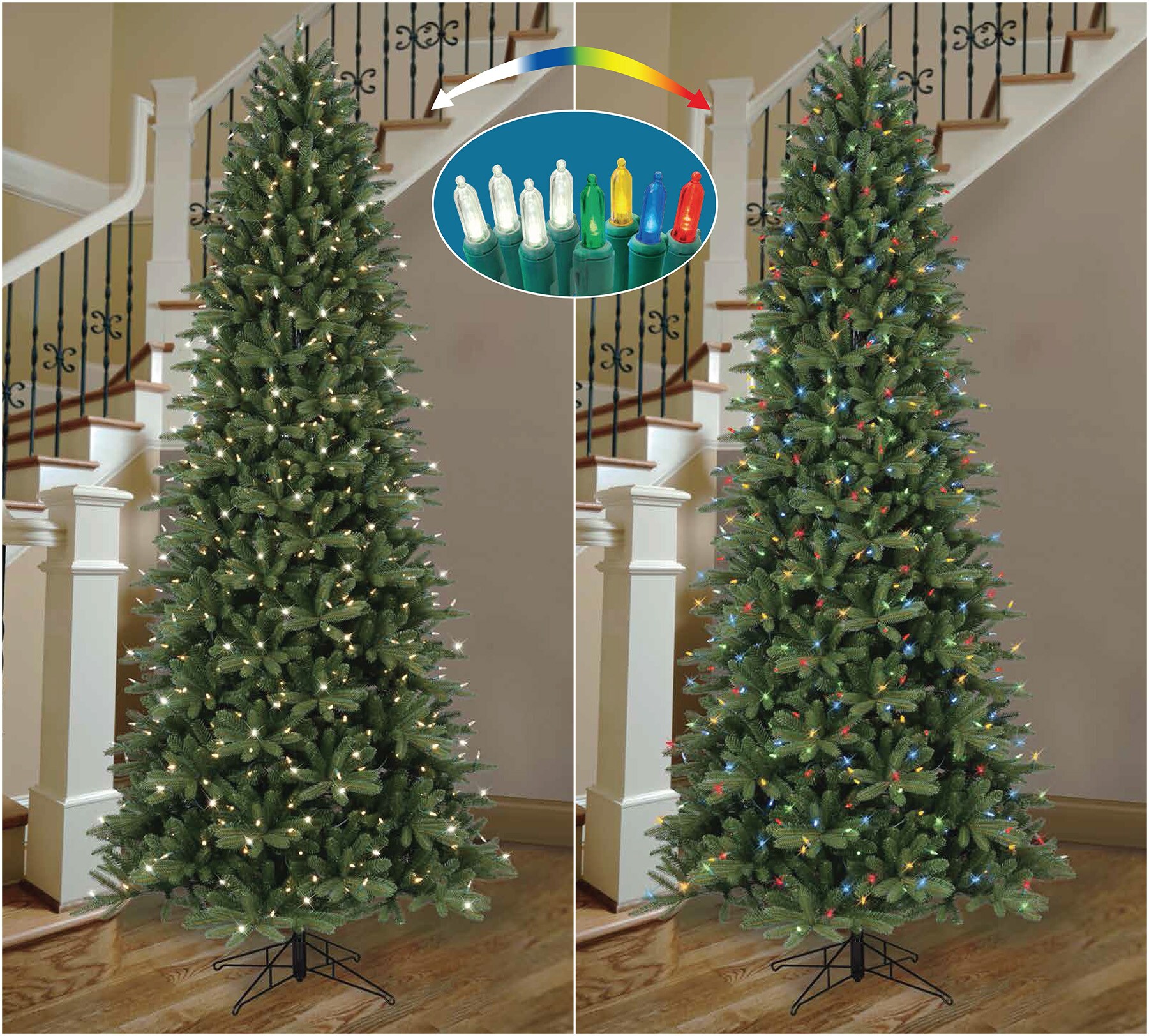 GE 9ft Frasier Fir Prelit Slim Artificial Christmas Tree with 700