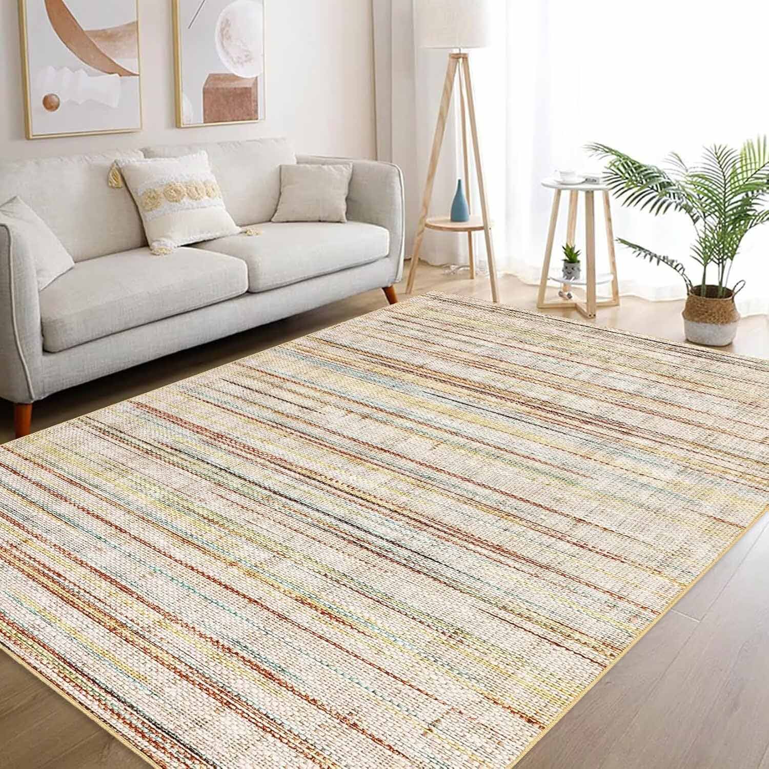 Garvee YXY-LO-PHO-16NWNVAR 5 x 7 (ft) Loomed Polyester Rainbow Color Rectangular Indoor Ombre Mid-Century Modern Machine washable Area rug