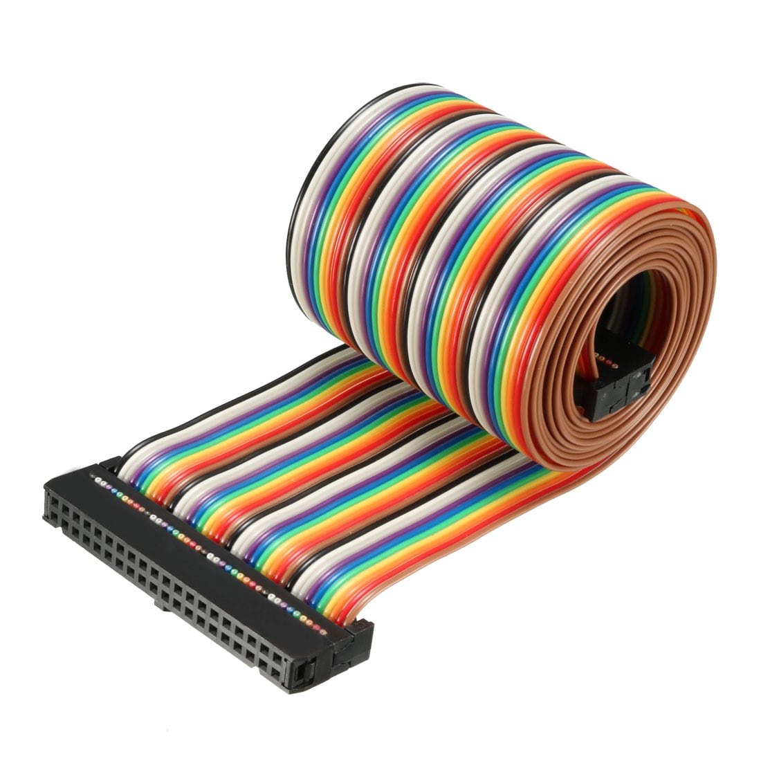Unique Bargains IDC Rainbow Wire Flat Ribbon Cable 40 Pins 118cm Length 2.54mm Pitch Type-C #S26042300UX3819
