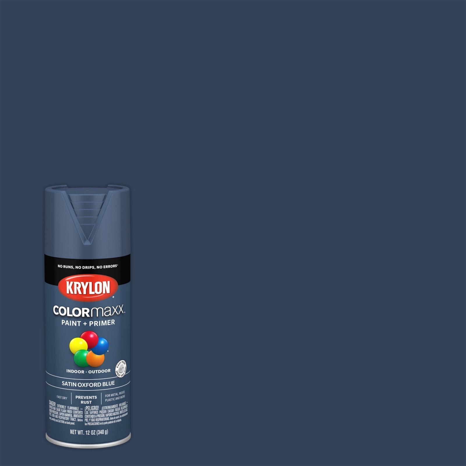 Krylon COLORmaxx Satin Oxford Blue Spray Paint and Primer In One (NET ...