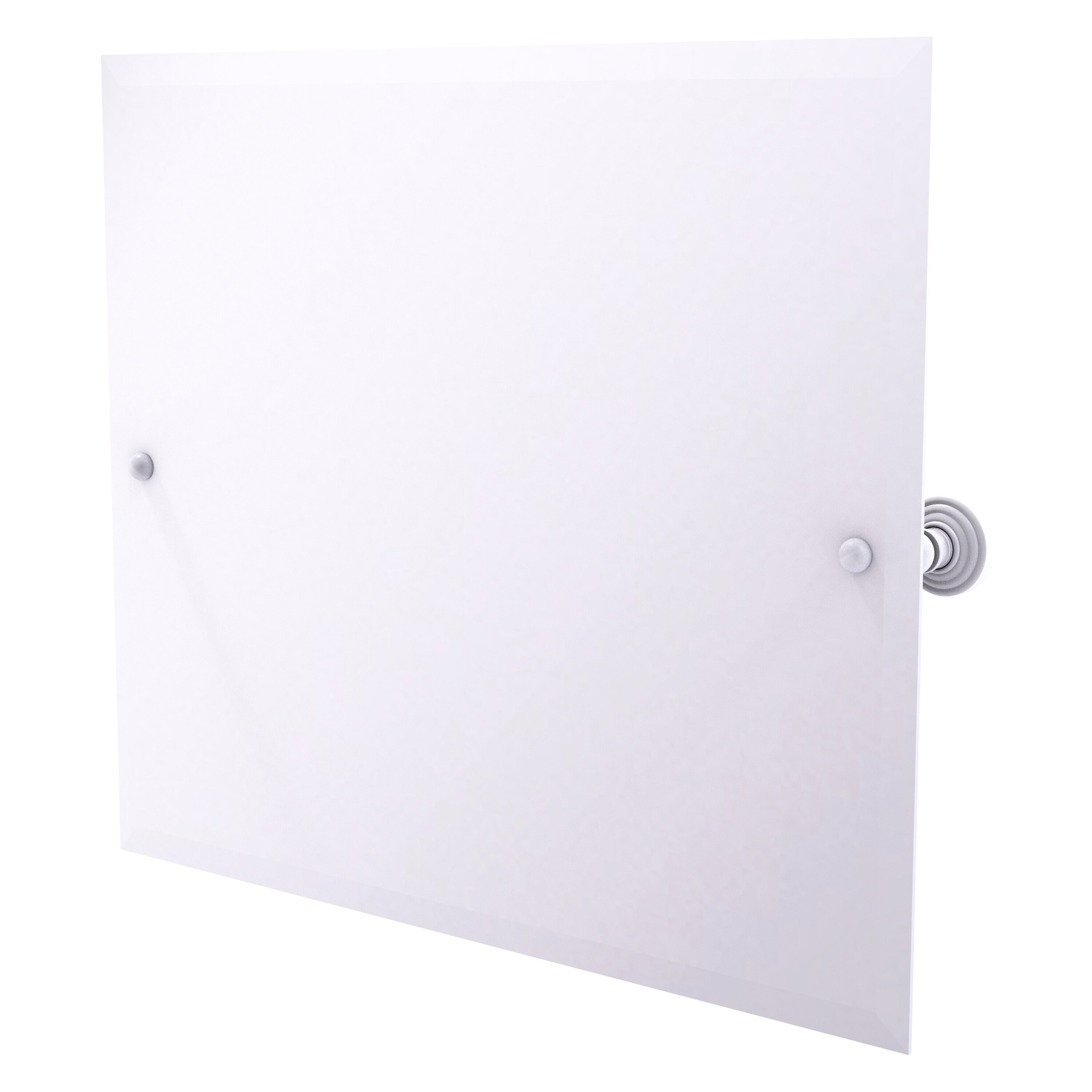 Allied Brass WP-93-WHM Waverly Place 26-Inches x 21-Inches Beveled Frameless Rectangle Tilting Bathroom Vanity Mirror ( Matte White )