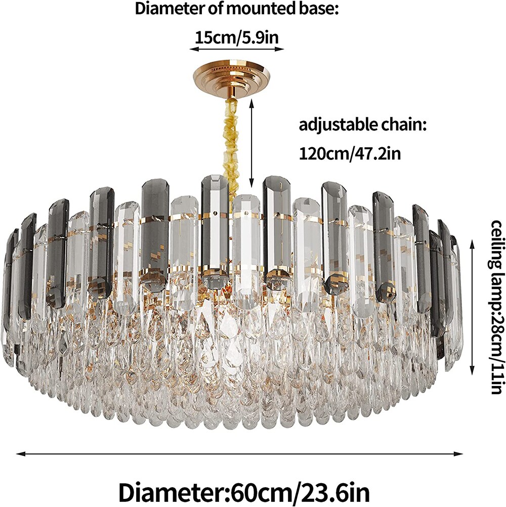 LUVODI 8- CRYSTAL 10-Light Clear Modern/Contemporary LED Dry rated  Chandelier in the Chandeliers department at