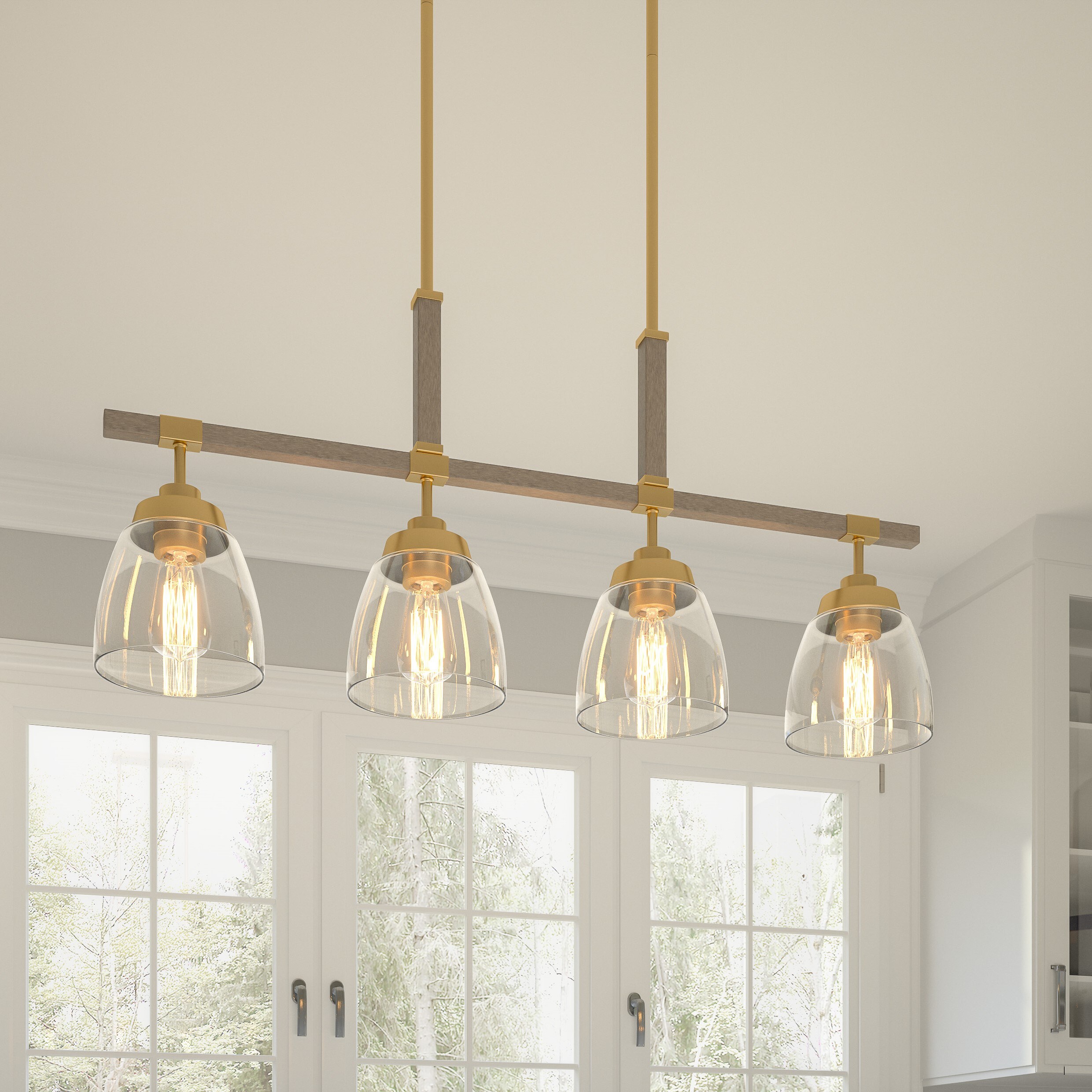 Quoizel BKT436LG Burkett 4-Light Gold Transitional Damp Rated Chandelier