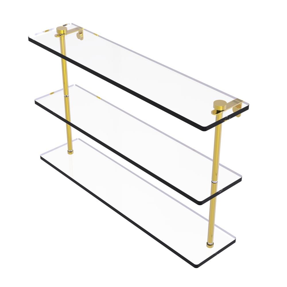 Allied Brass NS-5/22-PB Polished Brass 3 -Tier Wall mount Bathroom Shelf ( 22-in x 15-in x 5-in )