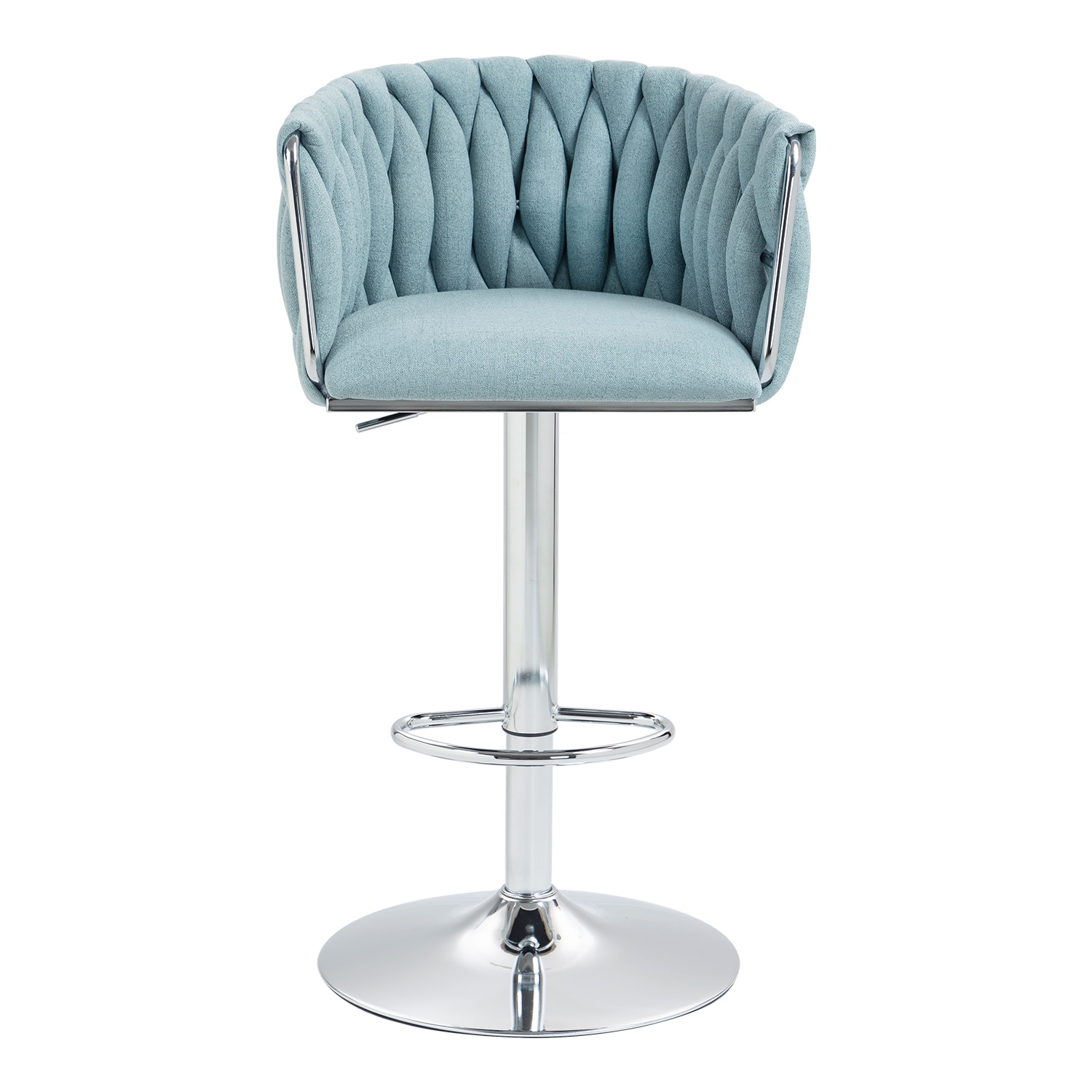 LUXEYARD 360 Fabric cover Swivel Bar Stools Set of 2 Adjustable Counter ...