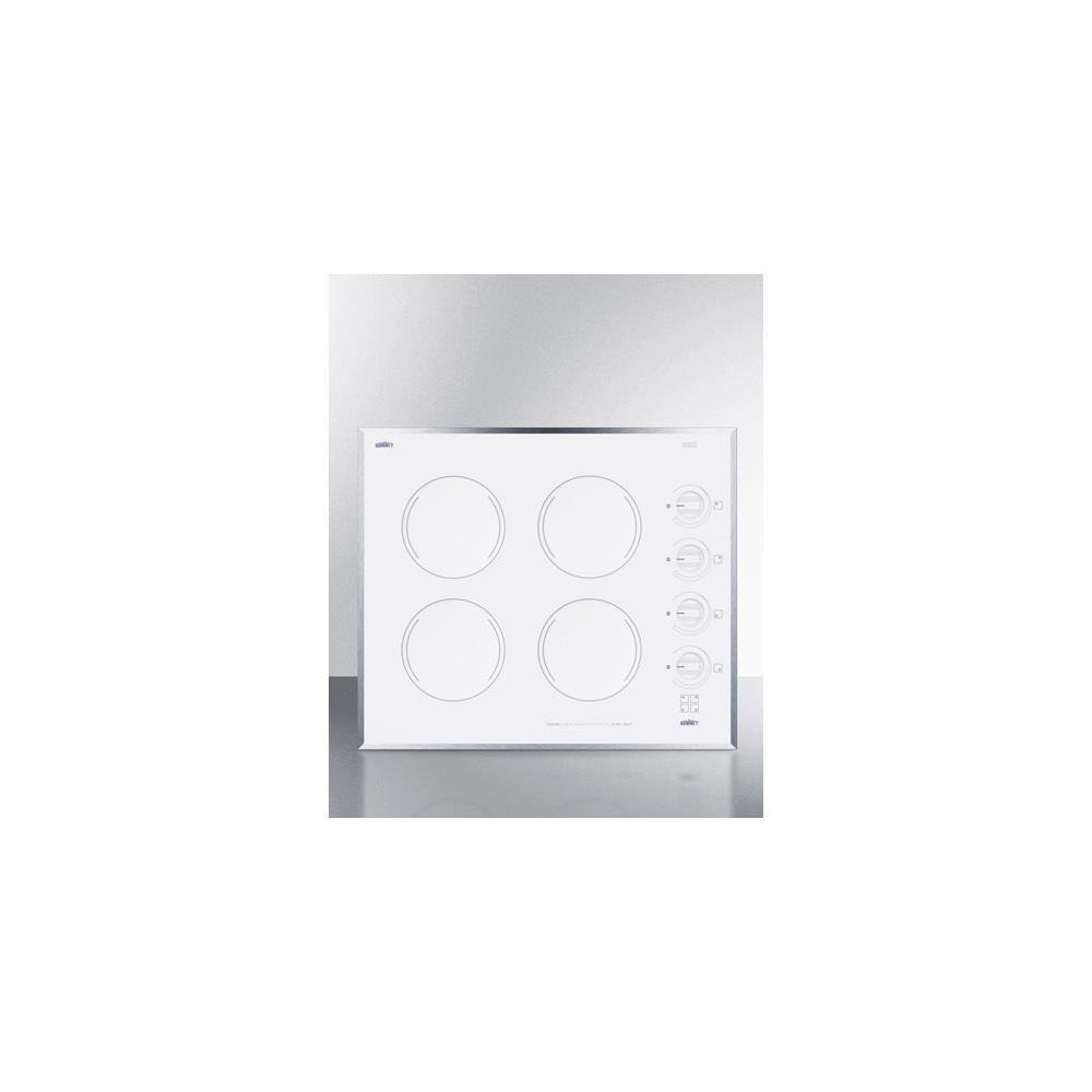 Summit SMMA3294  CR4B242BL 24 in. Wide 4 Burner Electric Cooktop, Smooth Black Ceramic Glass Finish