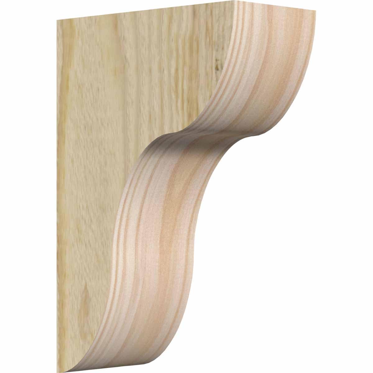Ekena Millwork COR04X08X12CAR00RDF 4-in x 8-in x 12-in Carmel Unfinished Douglas fir Wood Paintable/Stainable Corbel