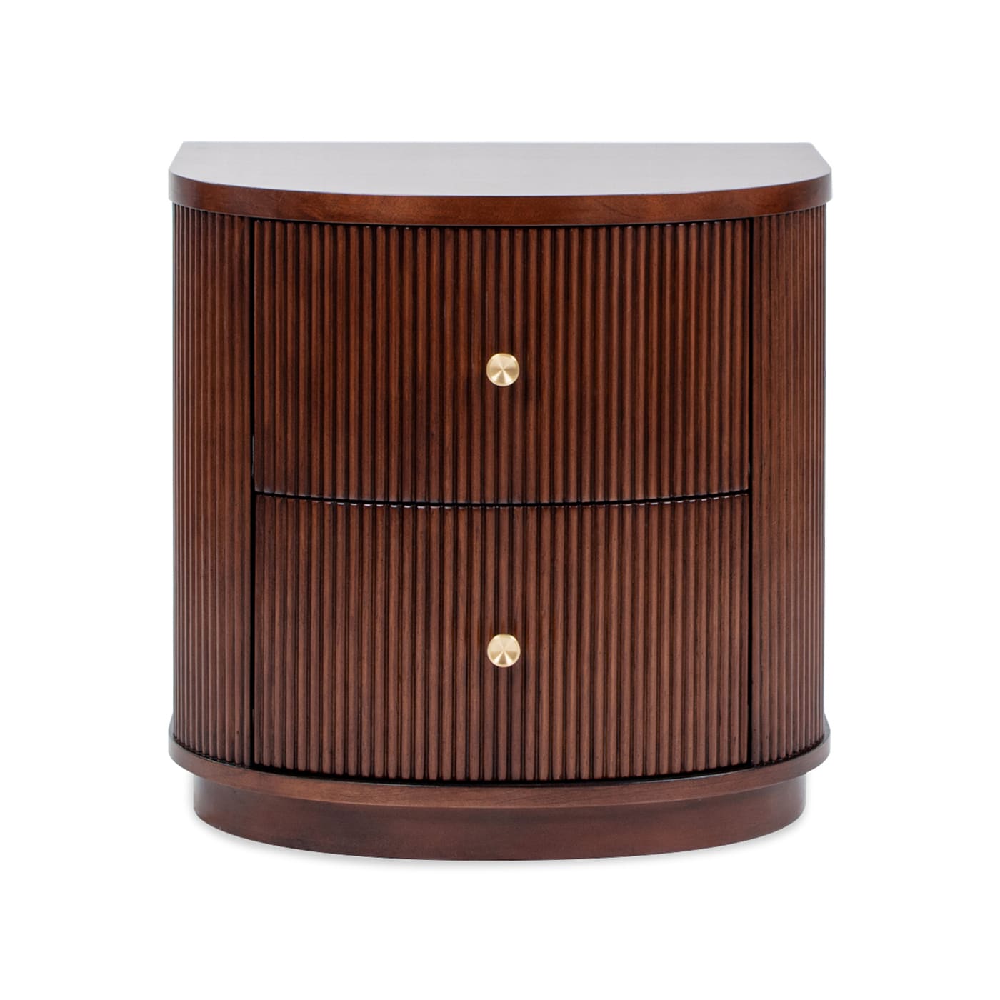 Jennifer Taylor Home LDW-CTG87520 Valentine 2-drawer Fluted 23.5-Inches W x 23-Inches H Dark Walnut Wood Half-round Farmhouse End Table