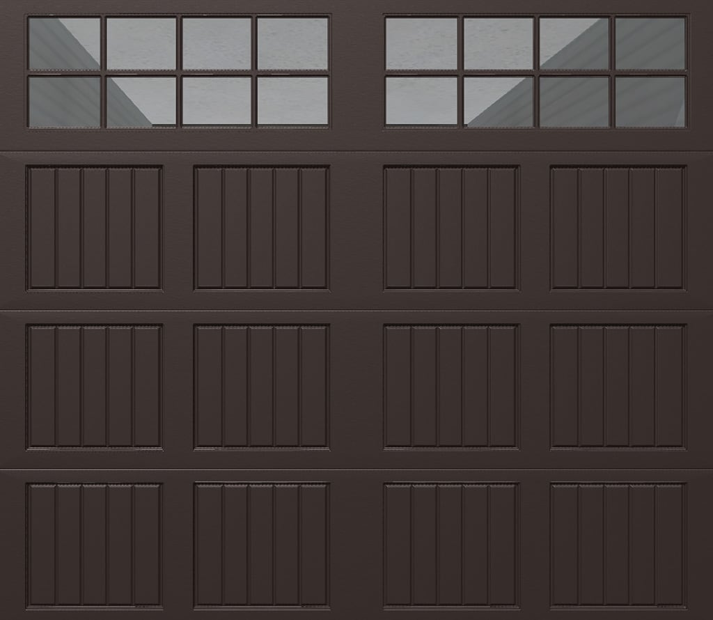 Wayne Dalton 8500SNMABRSTCKIII87 Classic Steel Model 8500 8-ft x 7-ft Insulated Brown Single Garage Door with Windows