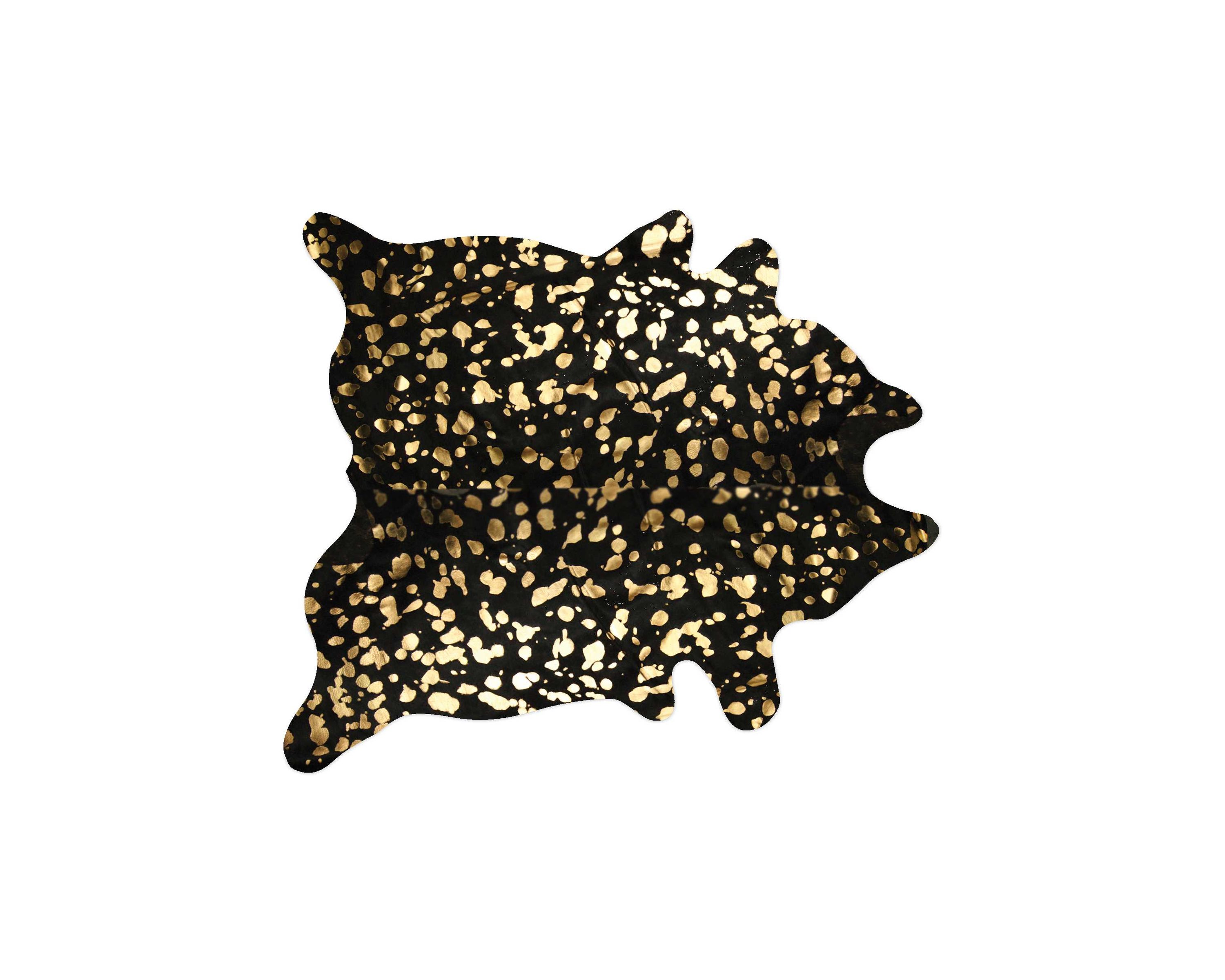 HomeRoots 317326 Josephine 5 x 7 (ft) Cowhide Black gold Irregular Indoor Area rug