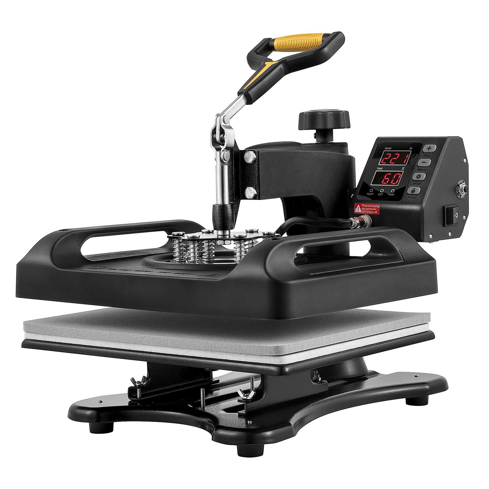 SVOPES SCTJWYXKHSP801070V1 Pro Heat Press Machine 12 x 15 Inches Fast Heating 5 in 1 Combo 360 Swing Away Digital Sublimation T-Shirt Vinyl Transfer Printer with Anti-Scald Surface Hat Mug Plate ETL Listed Black