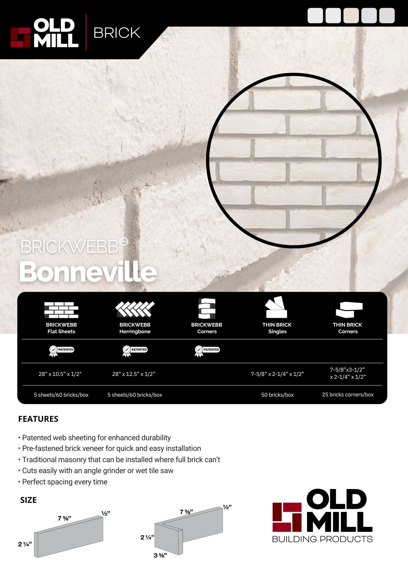 Old Mill Thin Brick Systems BW-370065CS Brick-Veneer - View #5