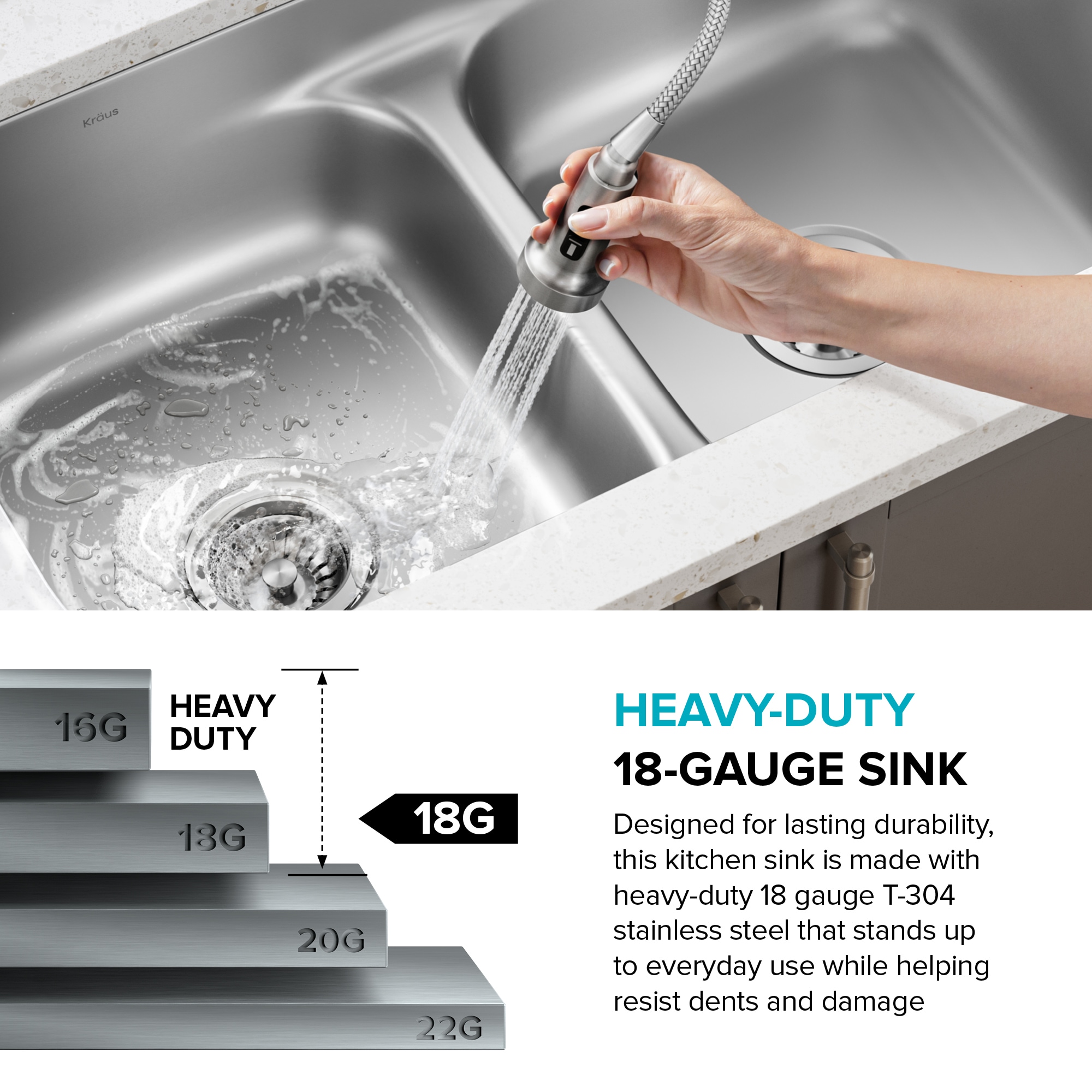 Kraus KBU22 Kitchen-Sinks - View #8